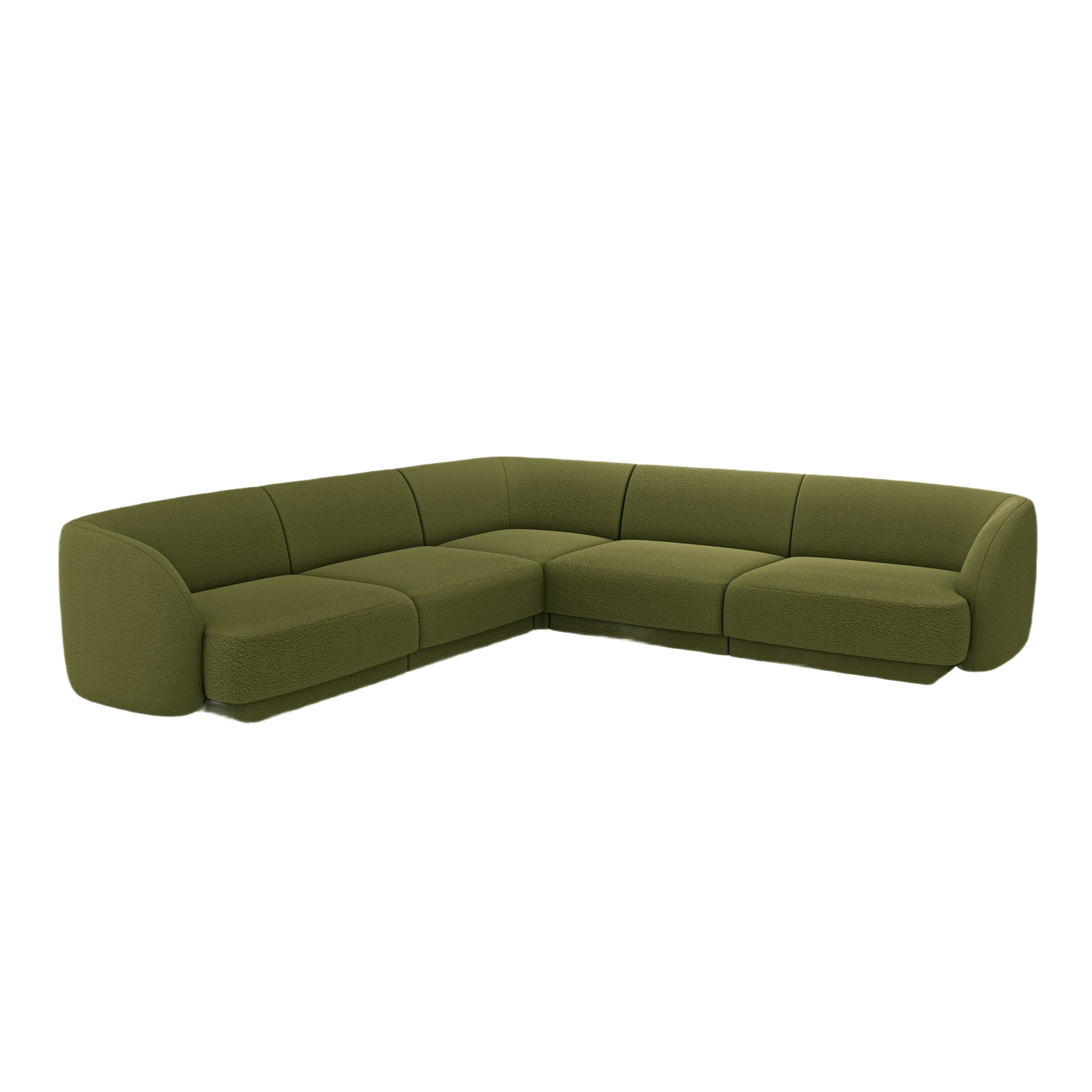 Symmetrisches 5-Sitzer-Sofa MILEY grün Boucle