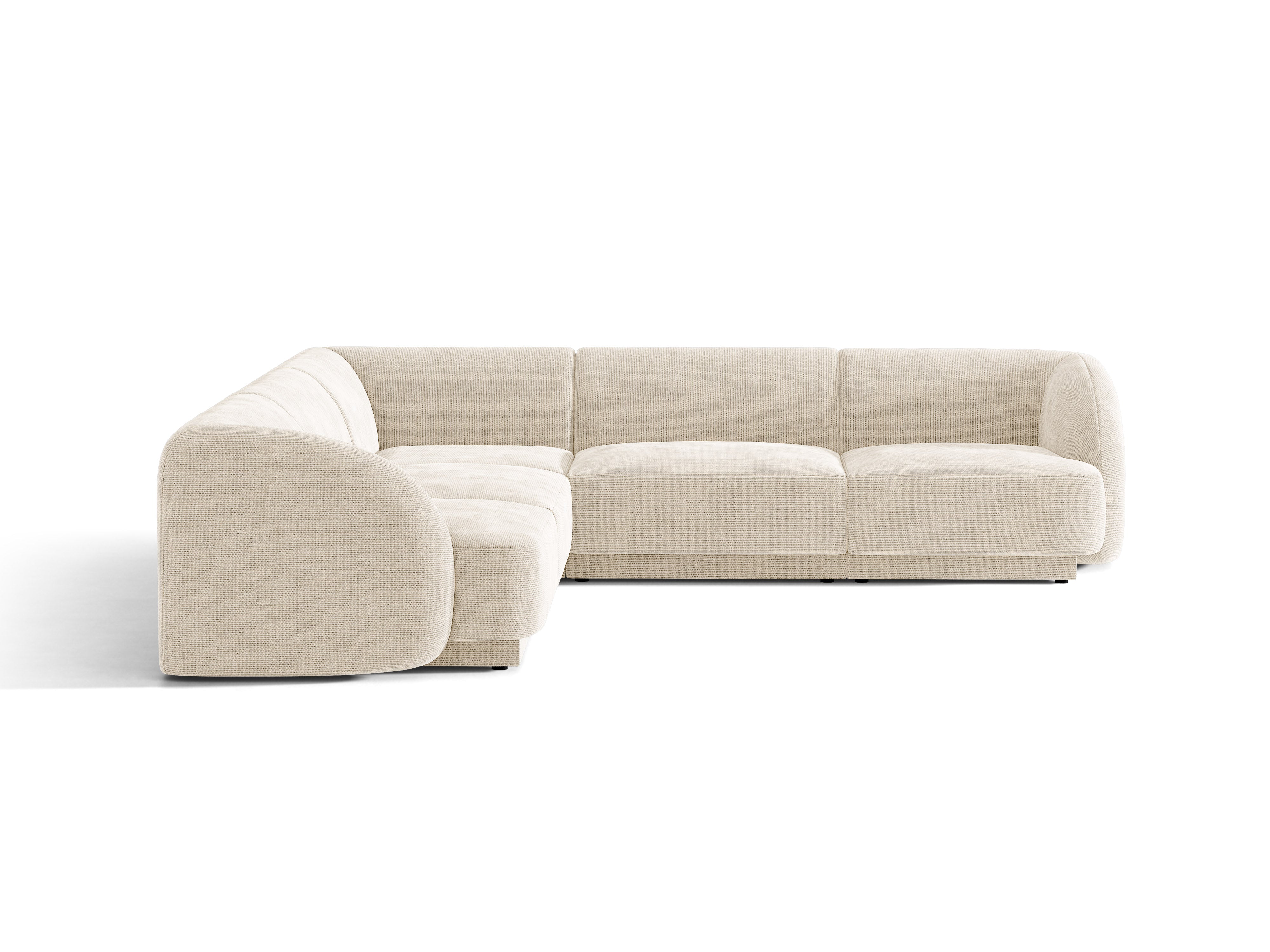 Symmetrisches 5-Sitzer-Sofa MILEY Elfenbein Chenille