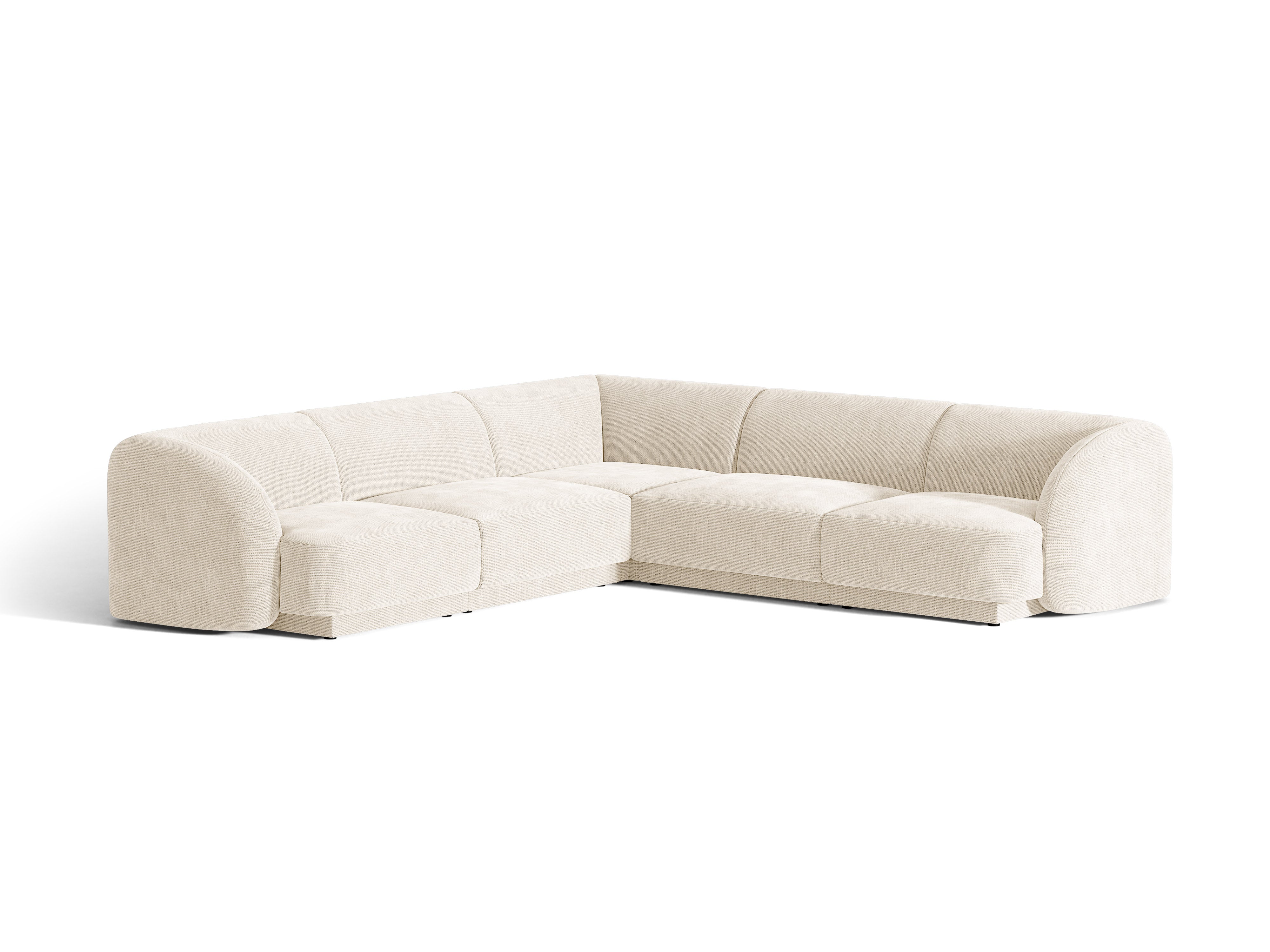 Symmetrisches 5-Sitzer-Sofa MILEY Elfenbein Chenille