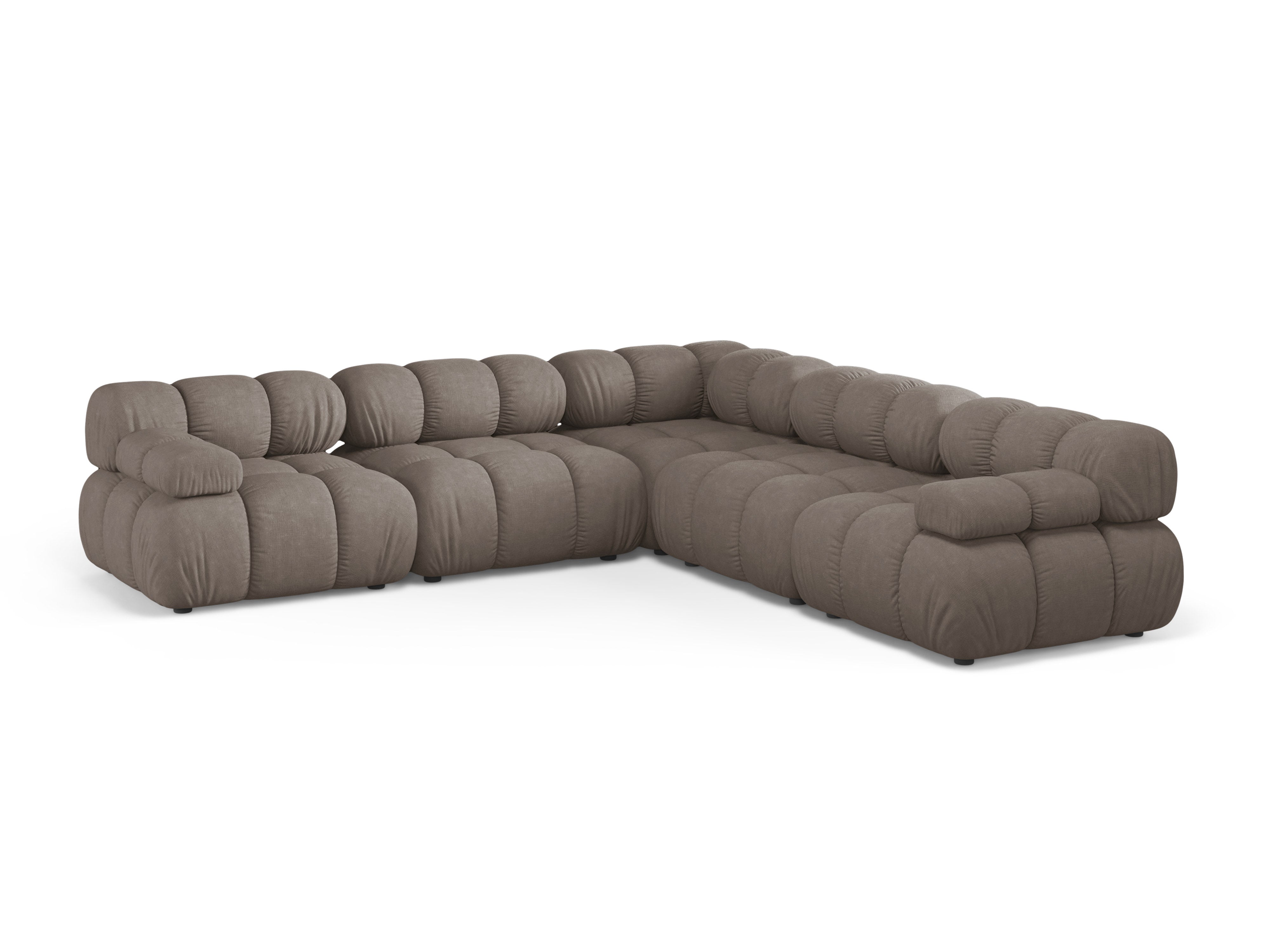 Symmetrische Eckcouch BELLIS in dunklem Cappuccino