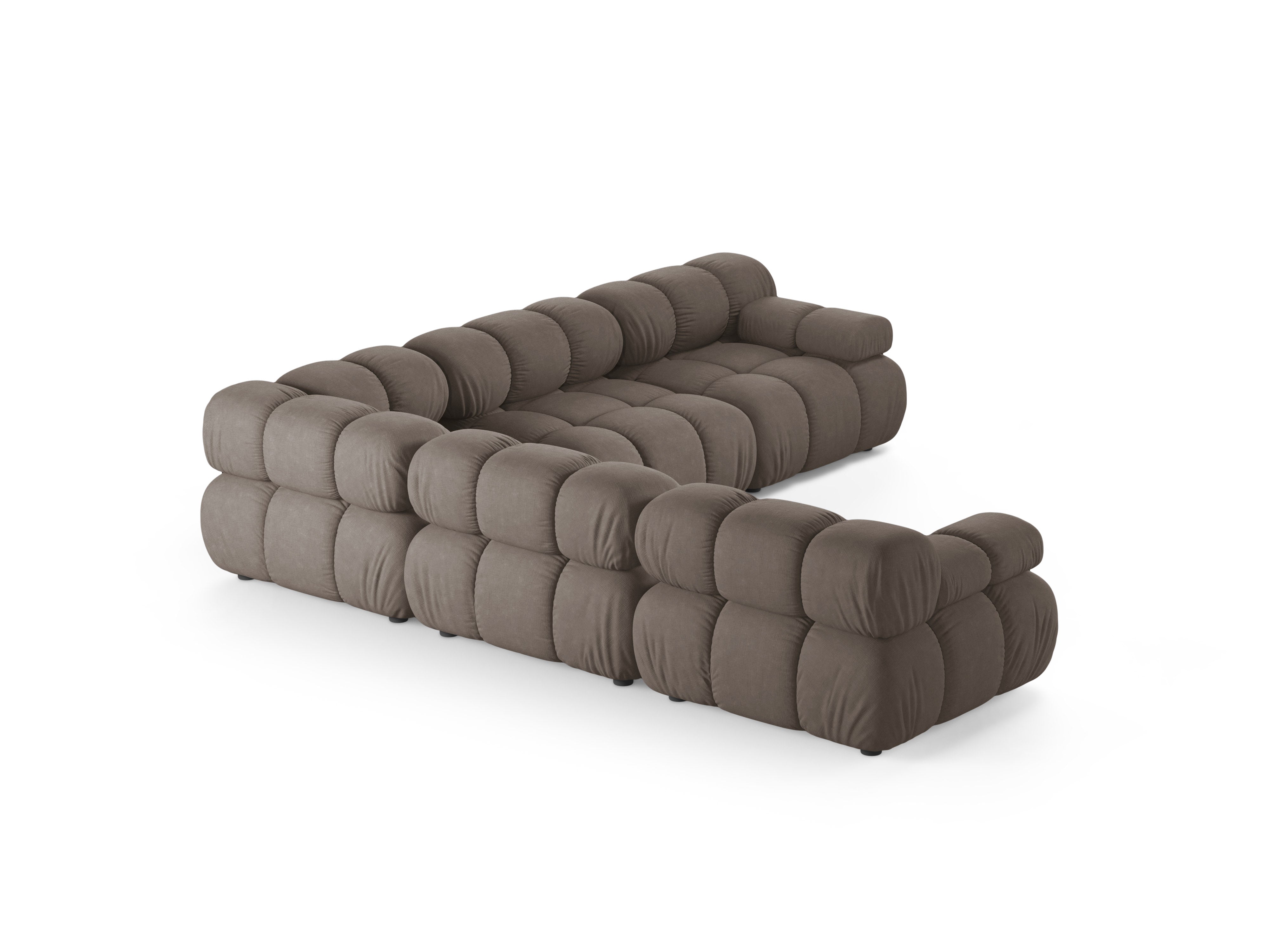 Symmetrische Eckcouch BELLIS in dunklem Cappuccino