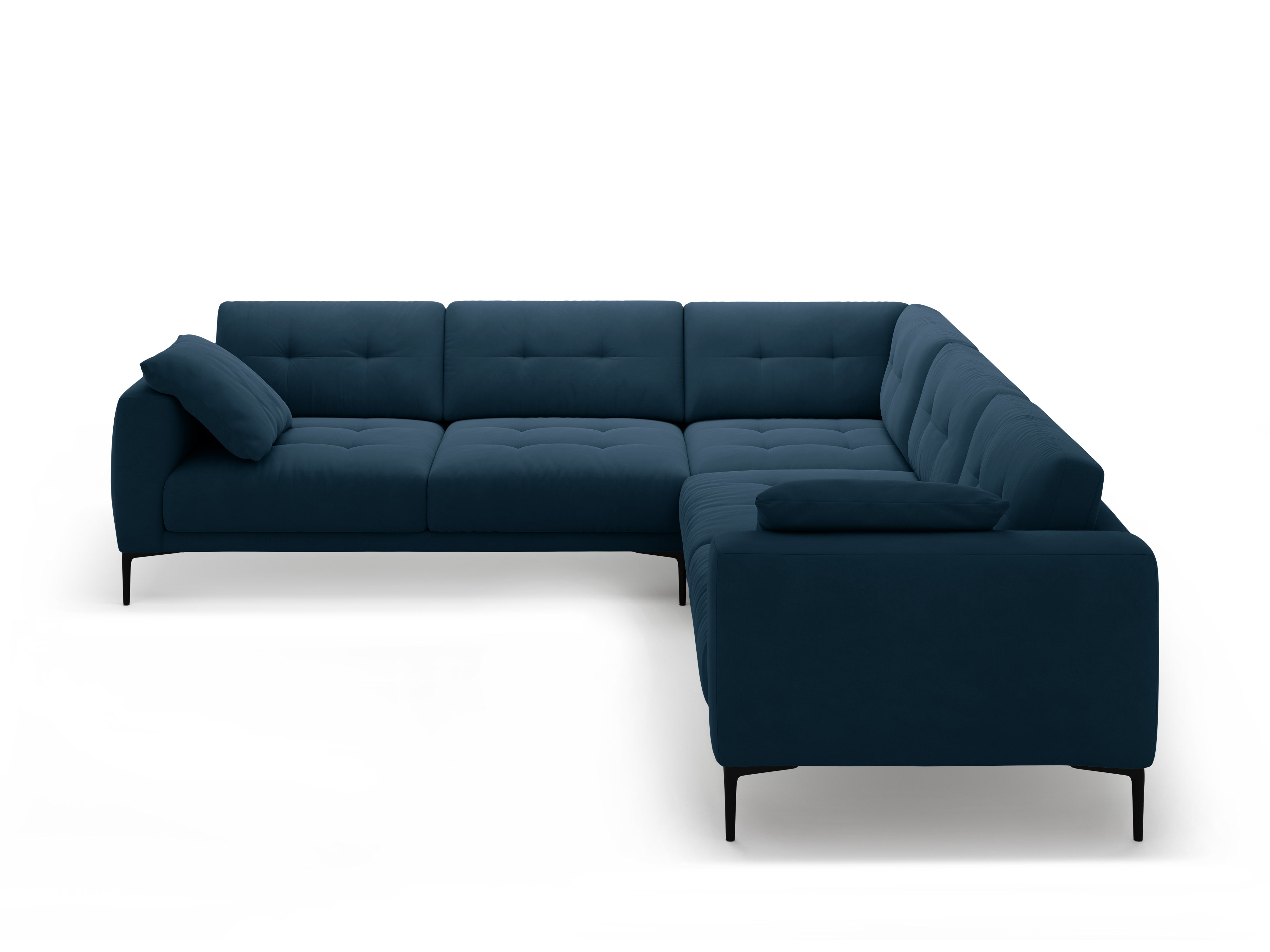 Samt-Ecksofa symmetrisch BEMY königsblau
