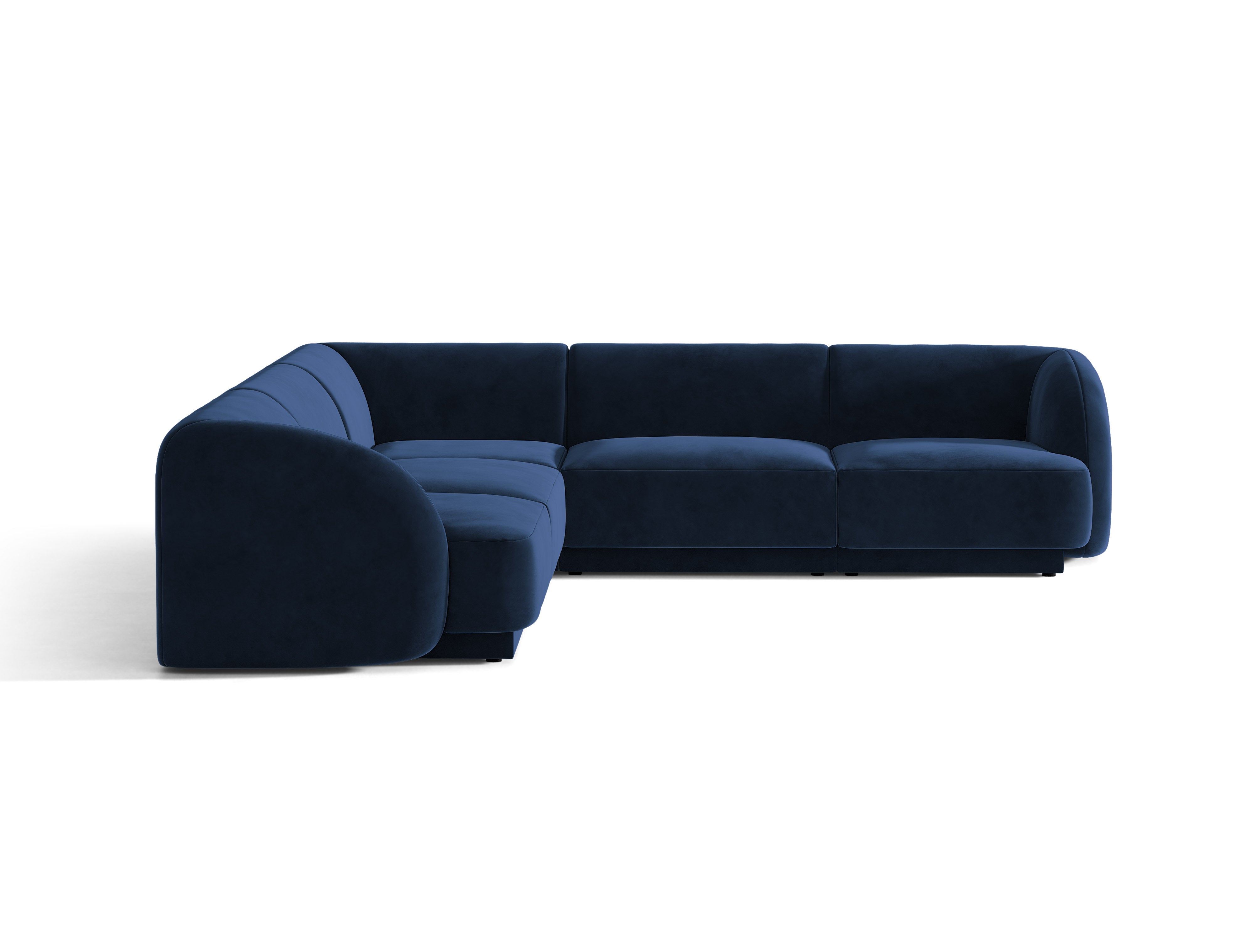 Samt-Ecksofa für 5 Personen MILEY in Marineblau