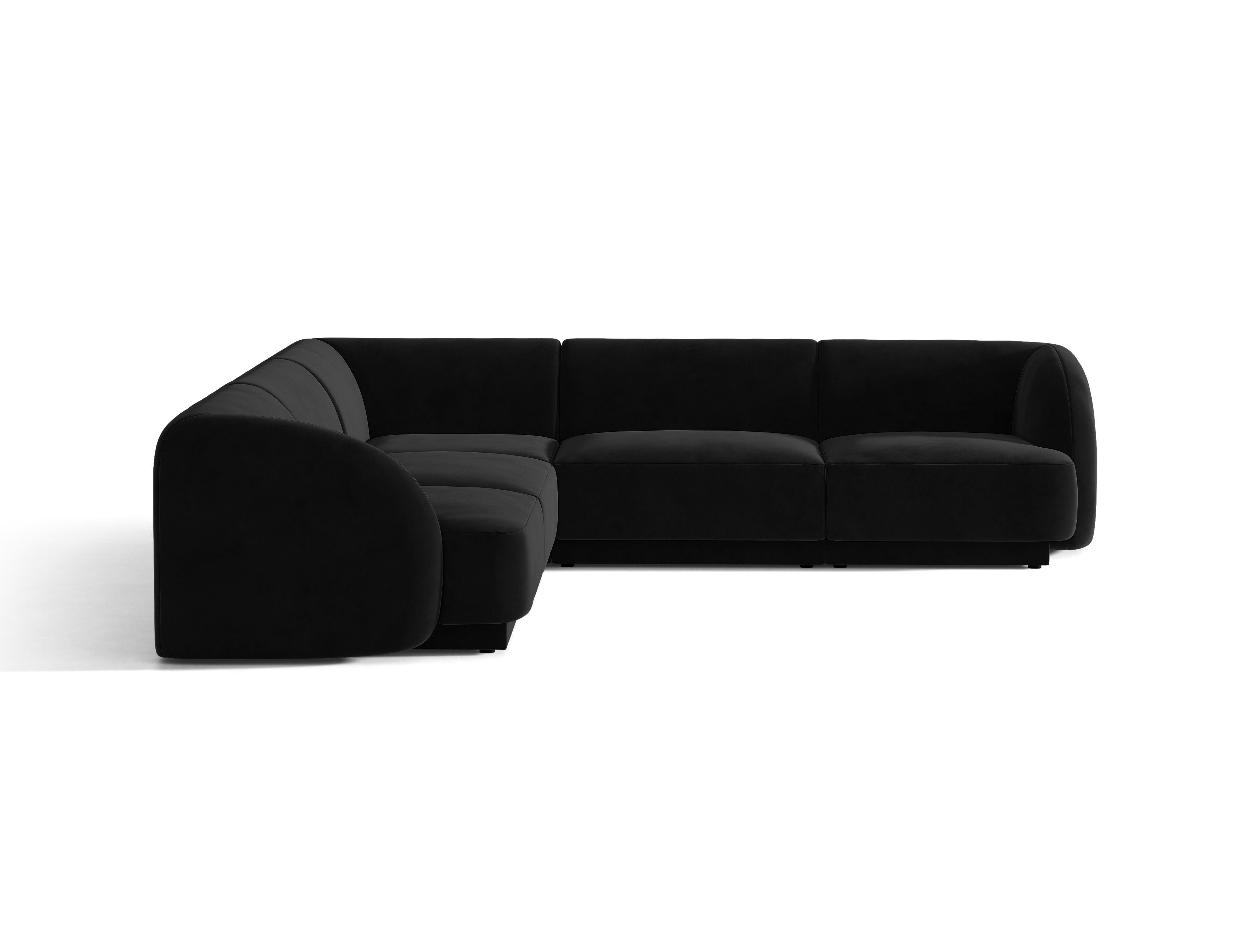 Samt-Ecksofa für 5 Personen MILEY schwarz