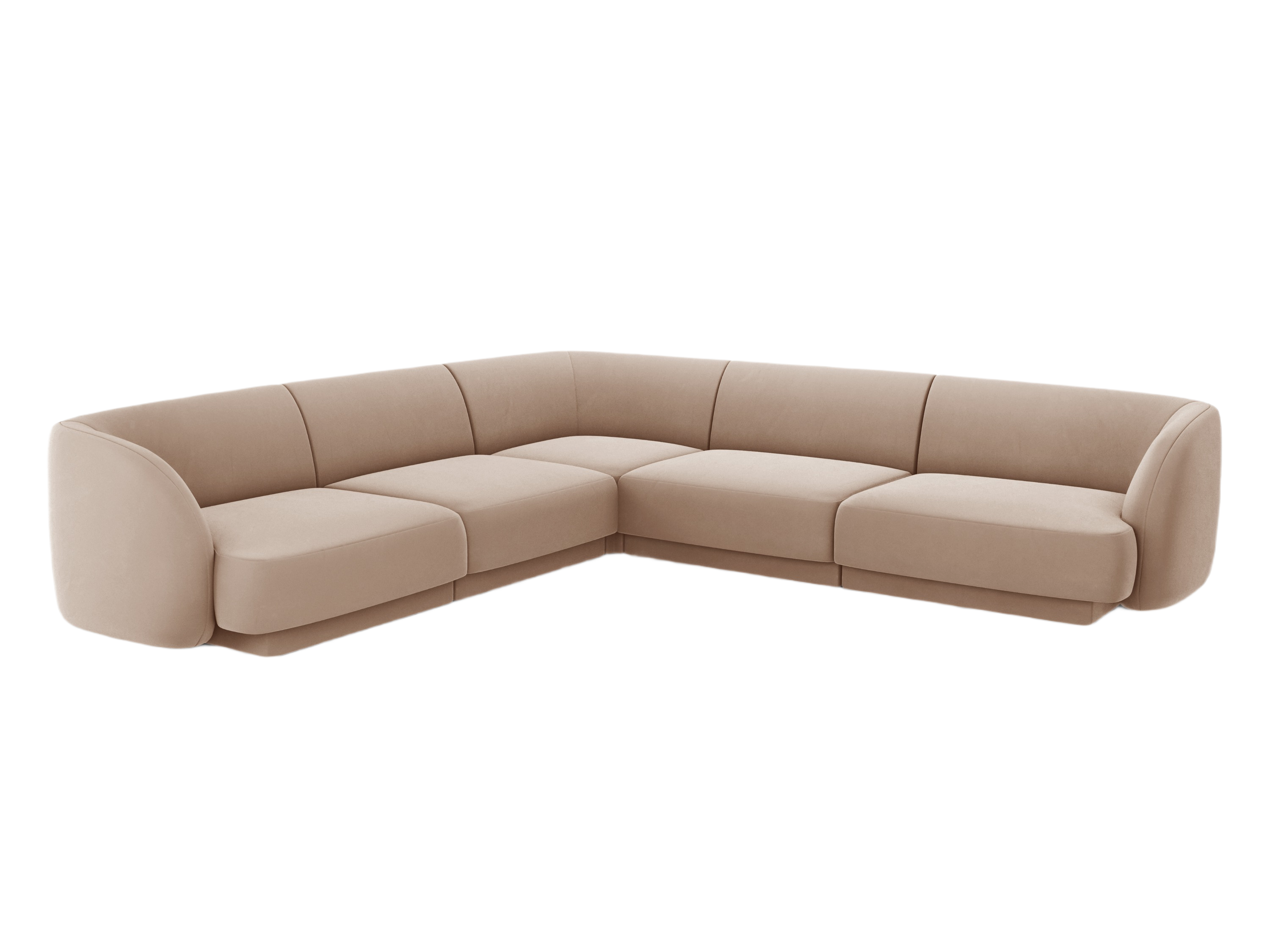 Samt-Ecksofa für 5 Personen MILEY cappuccino