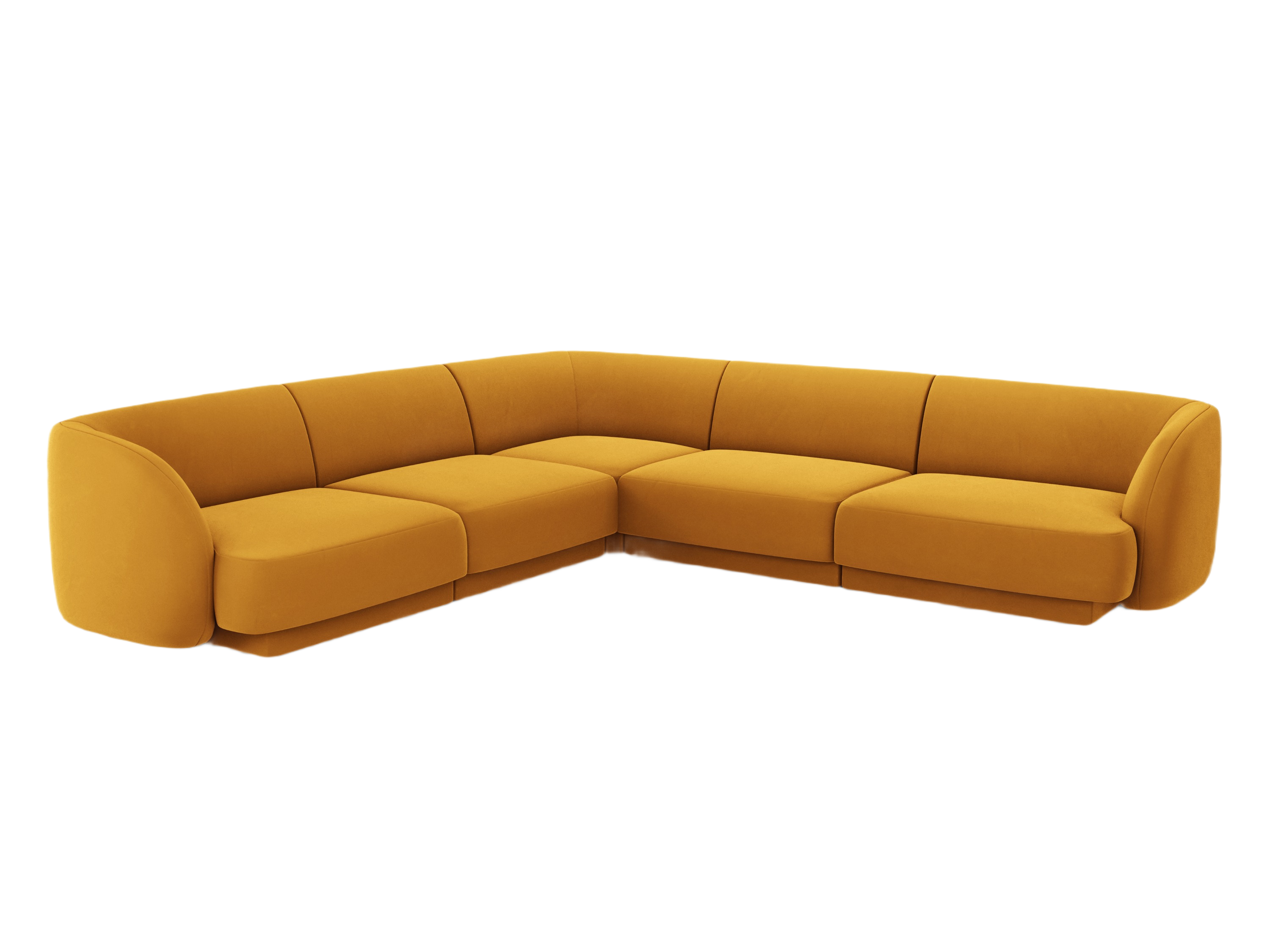 Velvet corner sofa for 5 people MILEY yellow