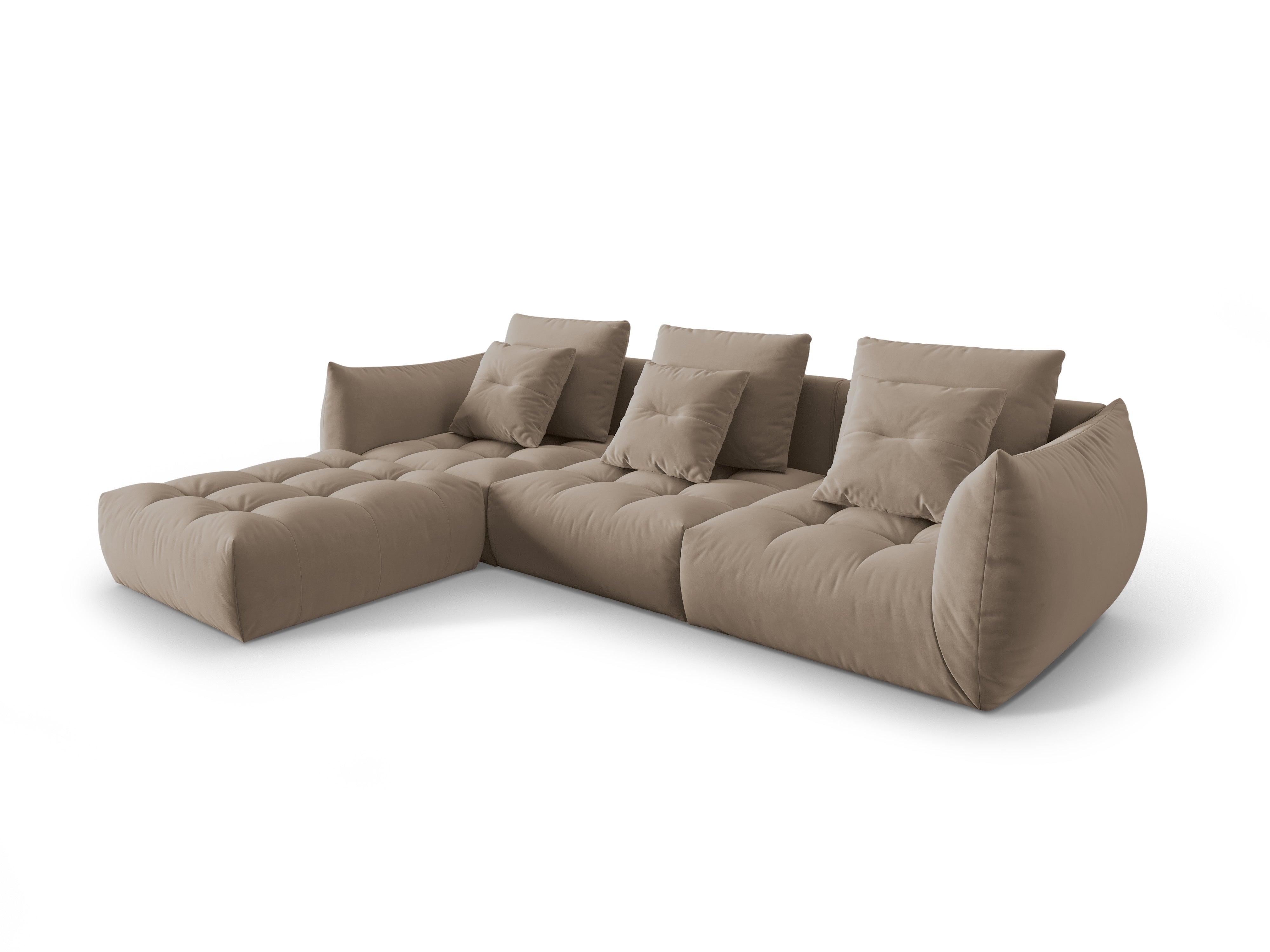 Modulares Samtsofa BLOOM in Hellbraun