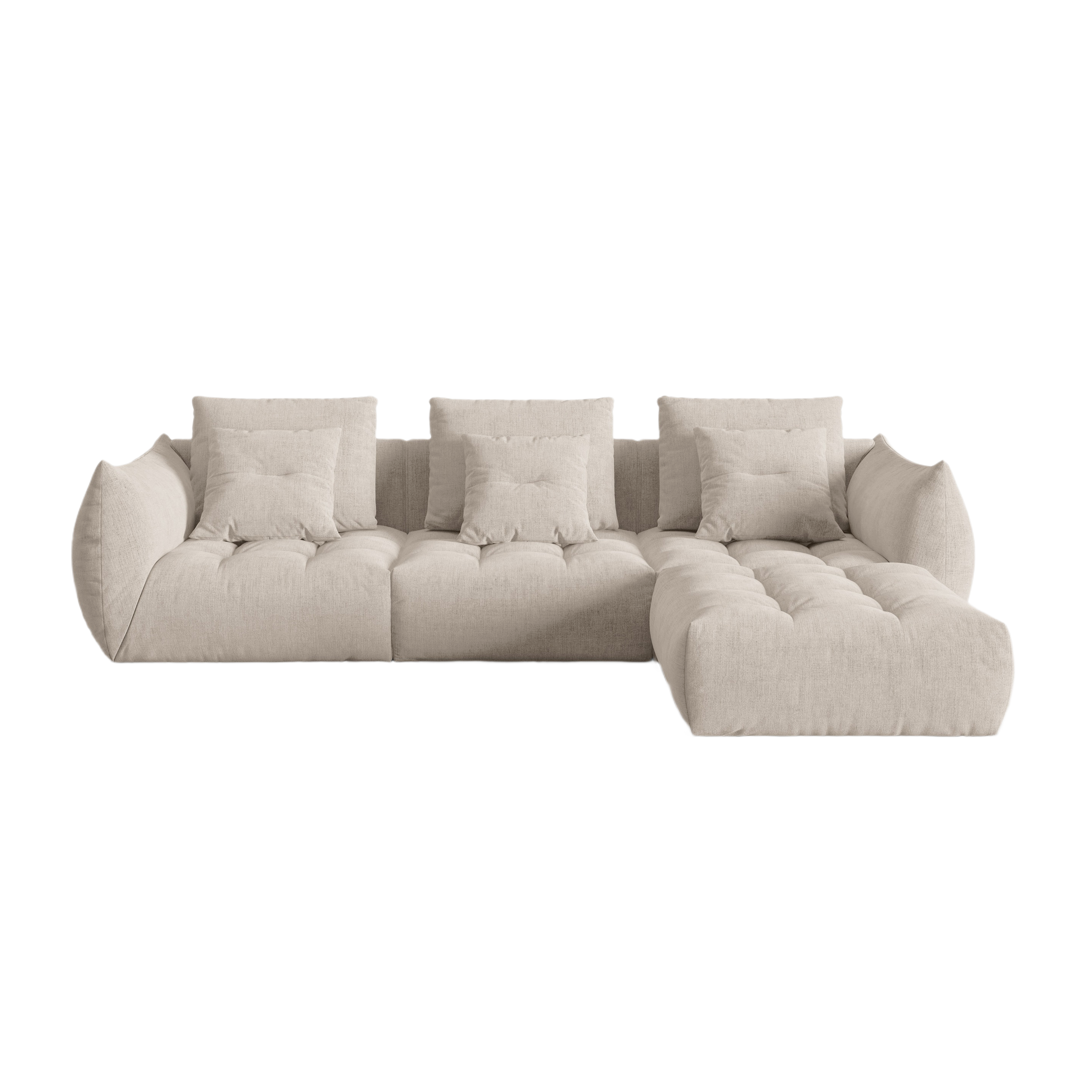 Modulares Ecksofa BLOOM dunkelbeige Chenille