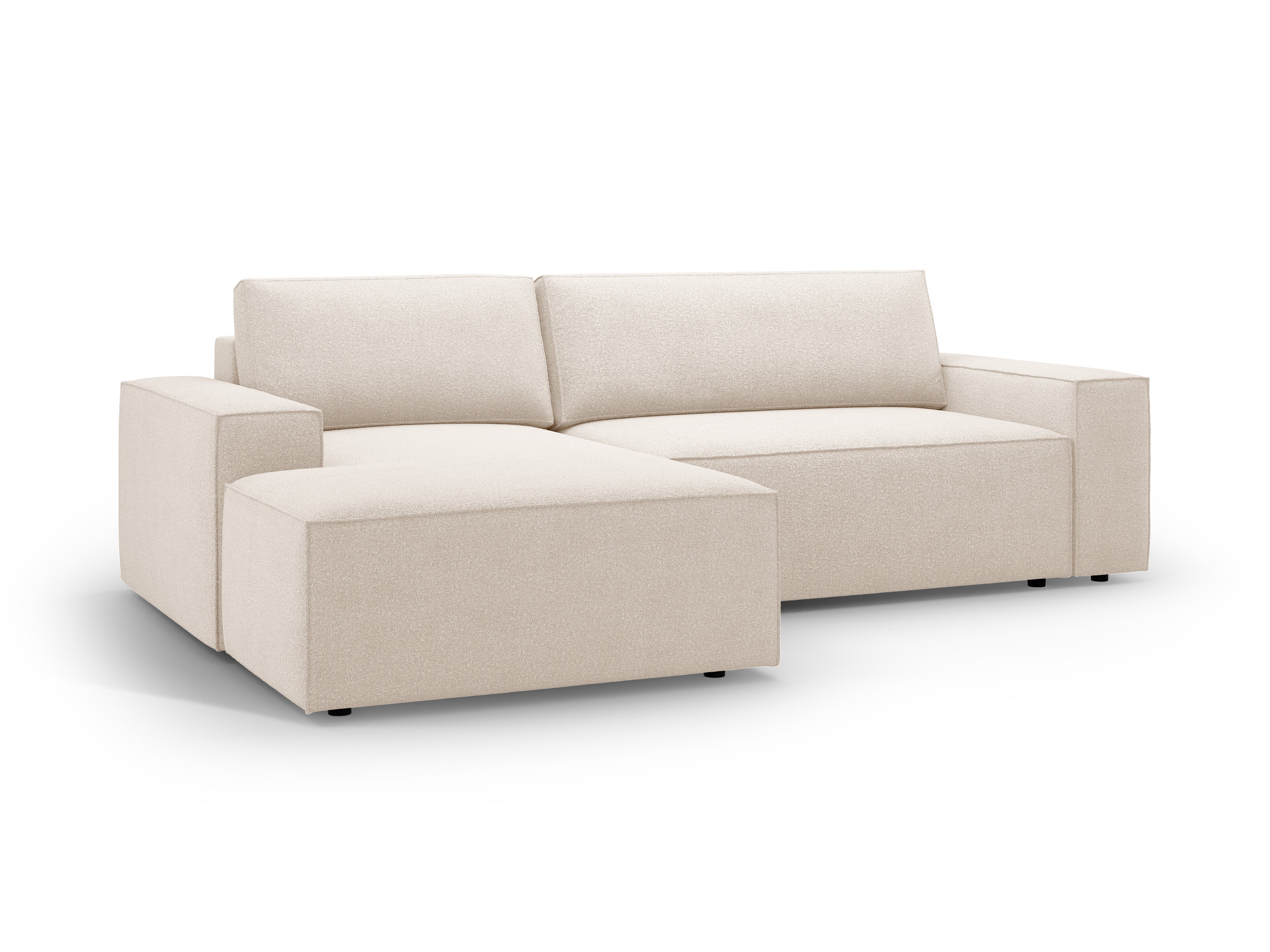 Ecksofa links mit Schlaffunktion JODIE beige Boucle