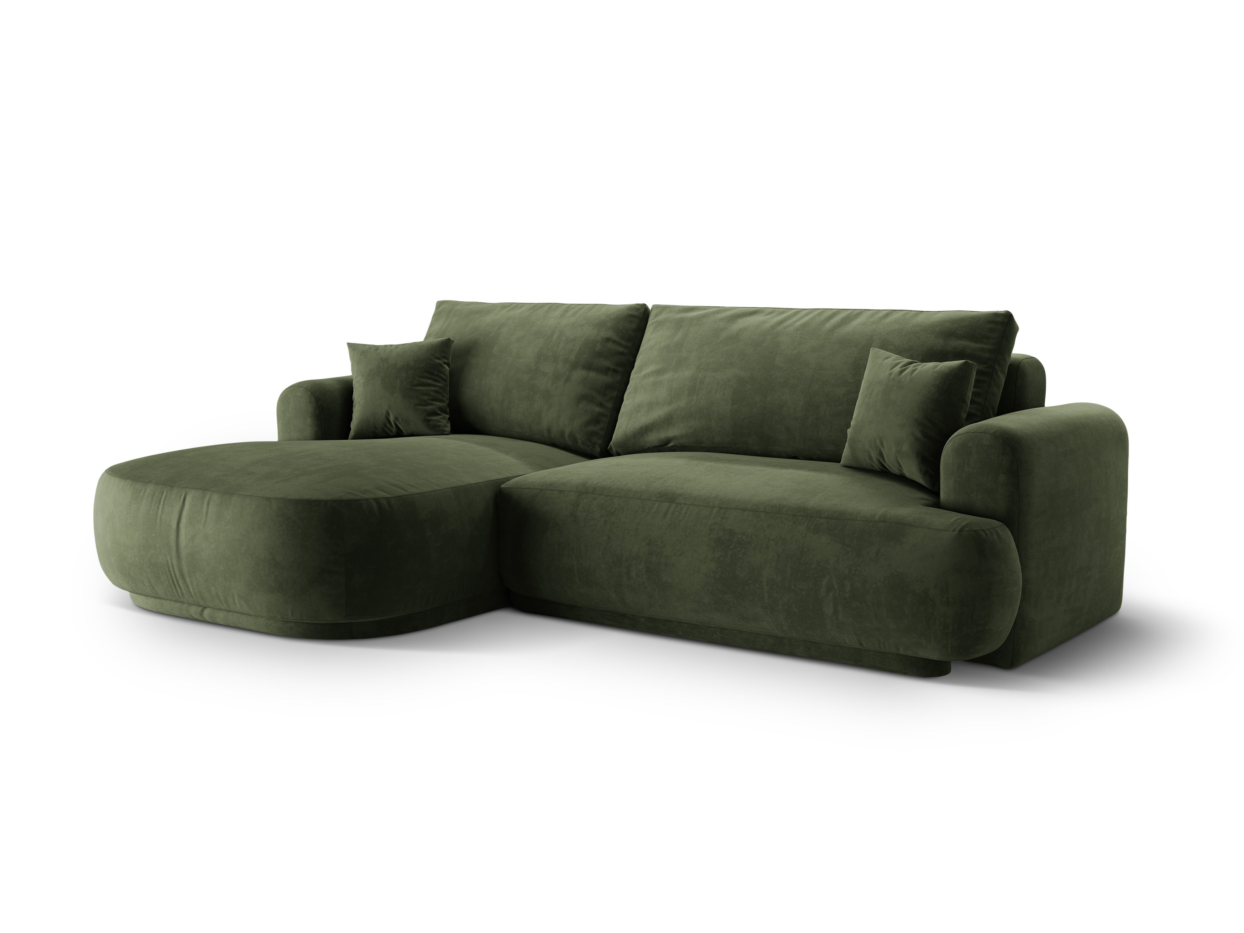 Velvet left -hand corner with Ella Zielony sleeping function