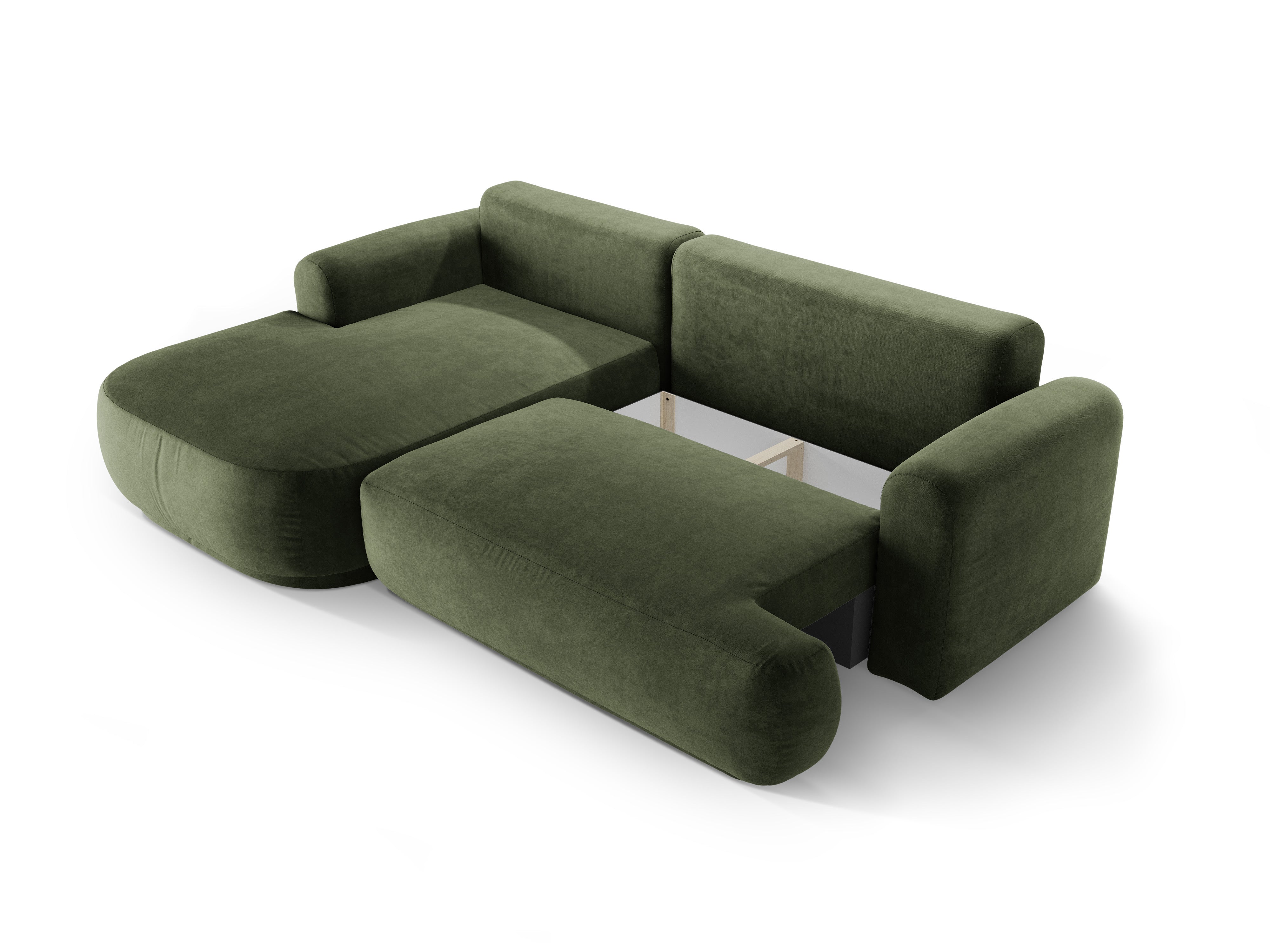 Velvet left -hand corner with Ella Zielony sleeping function
