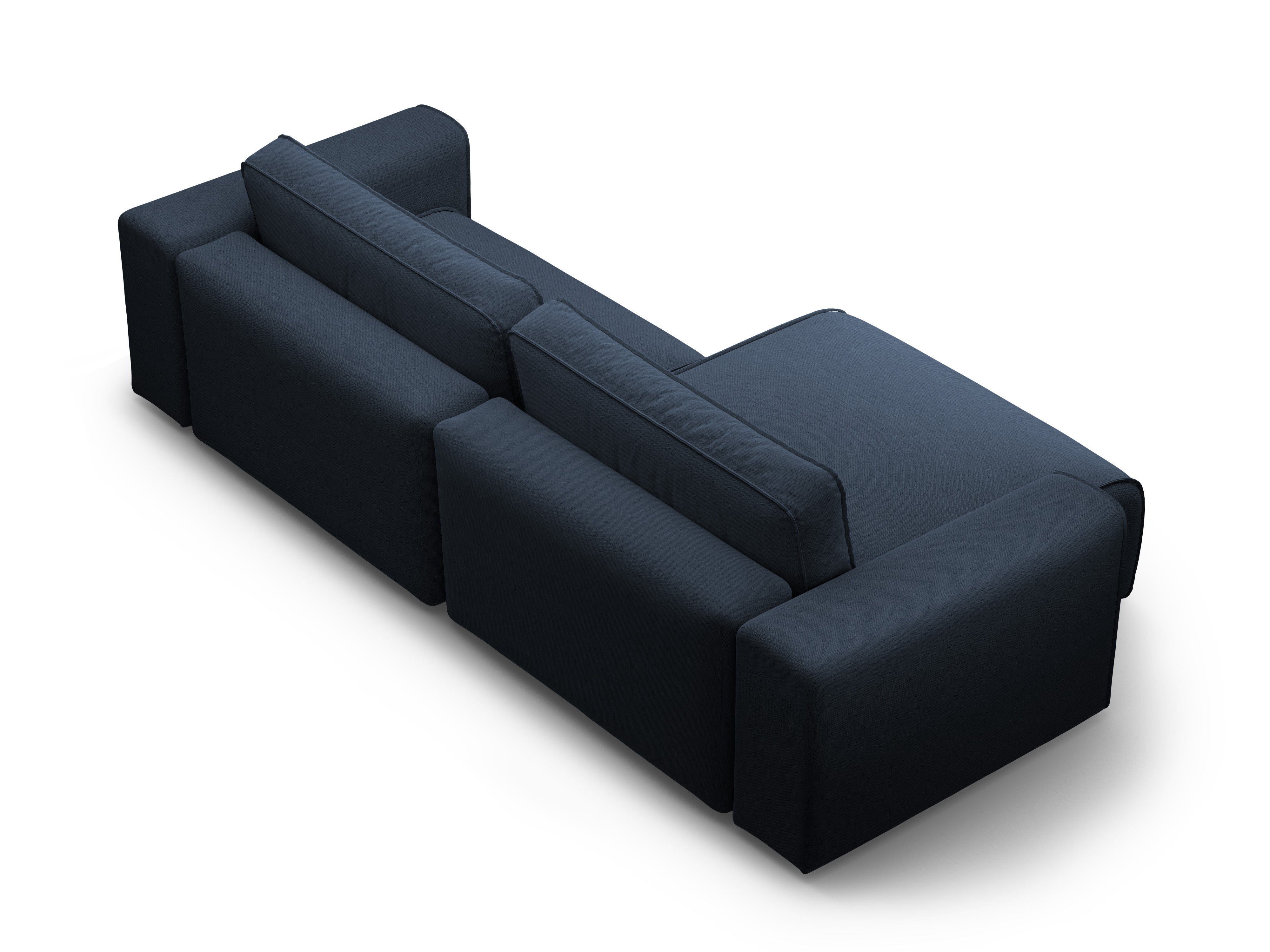 Left-sided 3-seater sofa bed VICTOR royal blue chenille