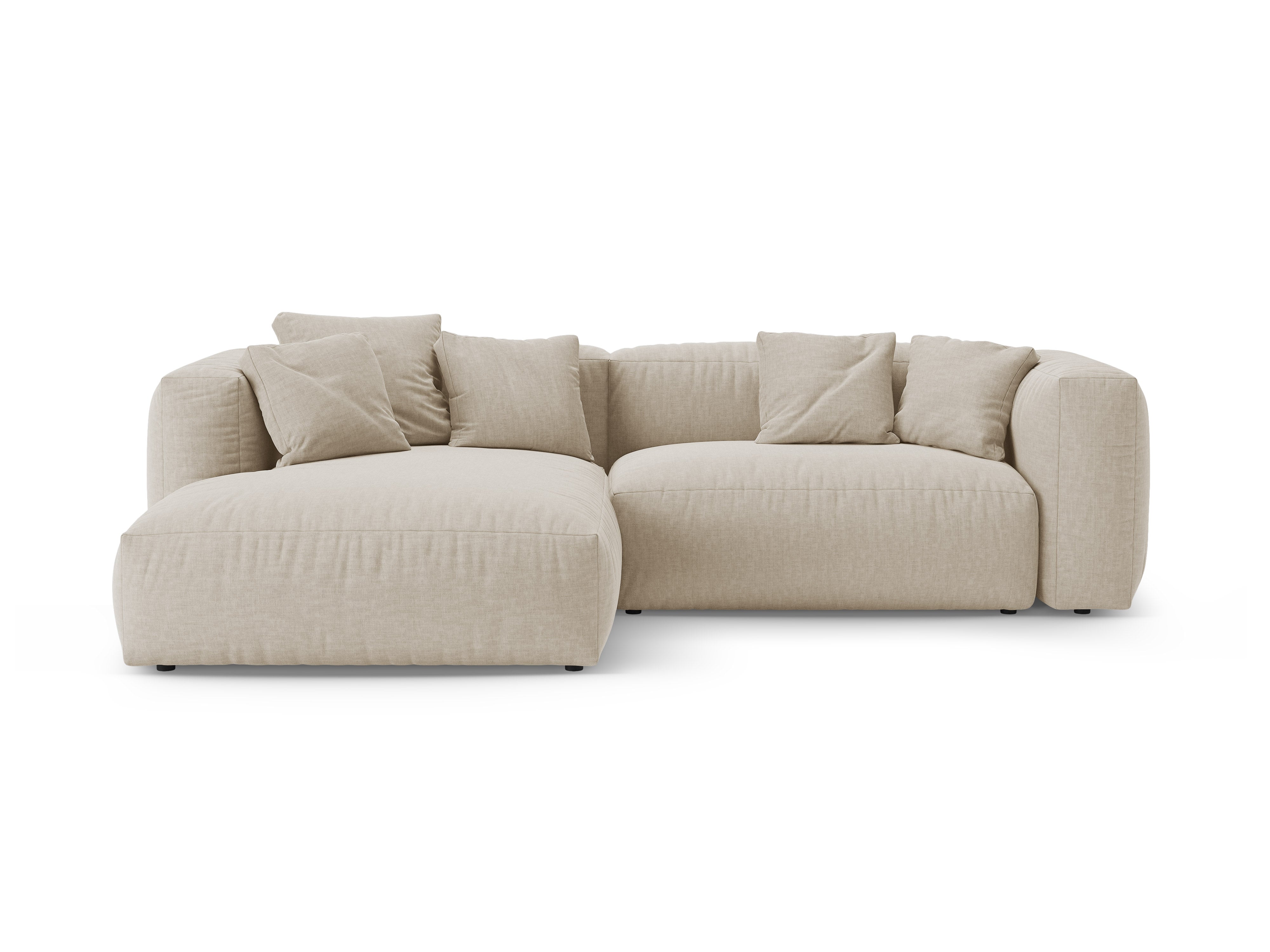 Ecksofa links mit Schlaffunktion MARTINA hellbeige