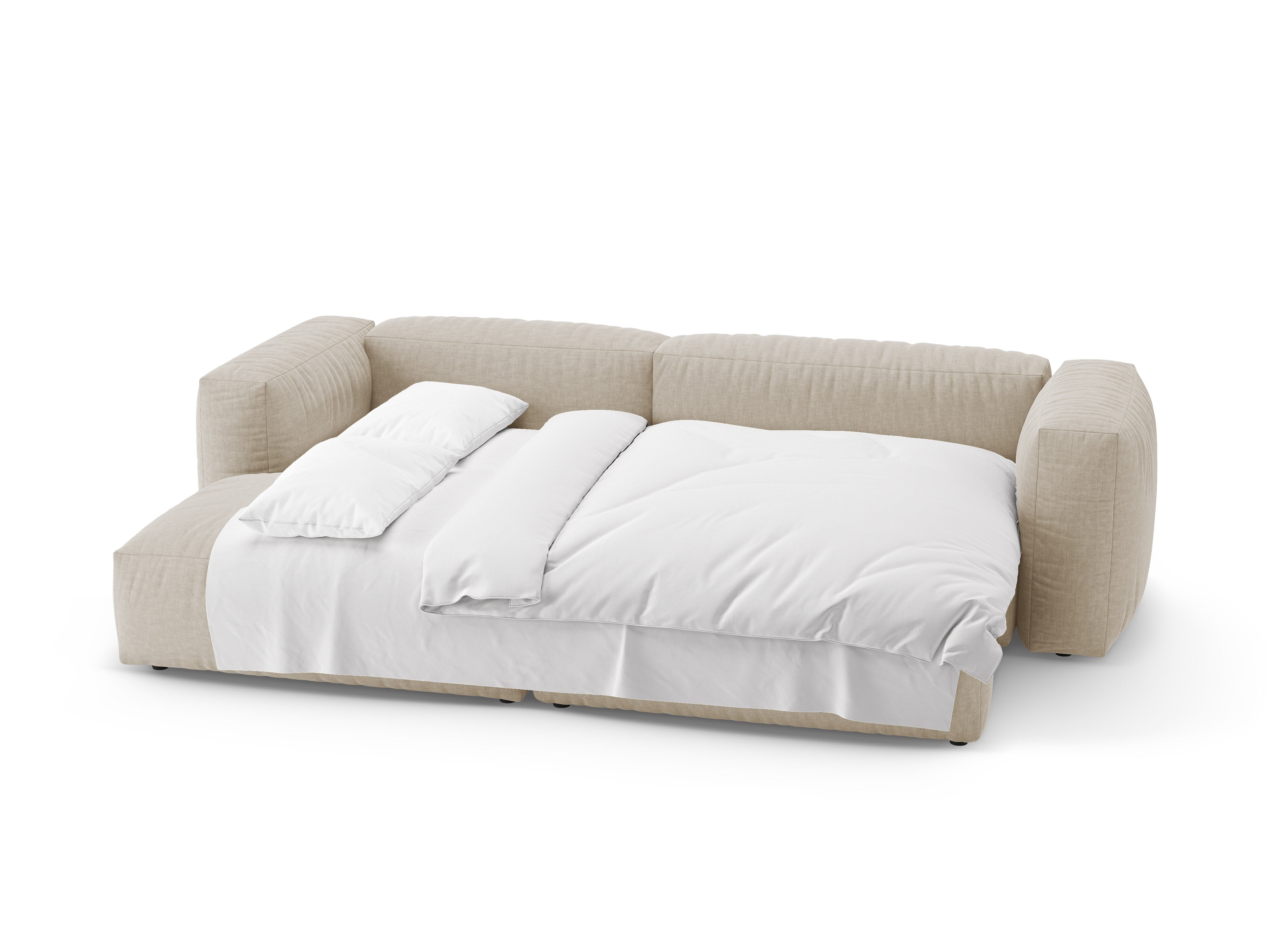 Ecksofa links mit Schlaffunktion MARTINA hellbeige