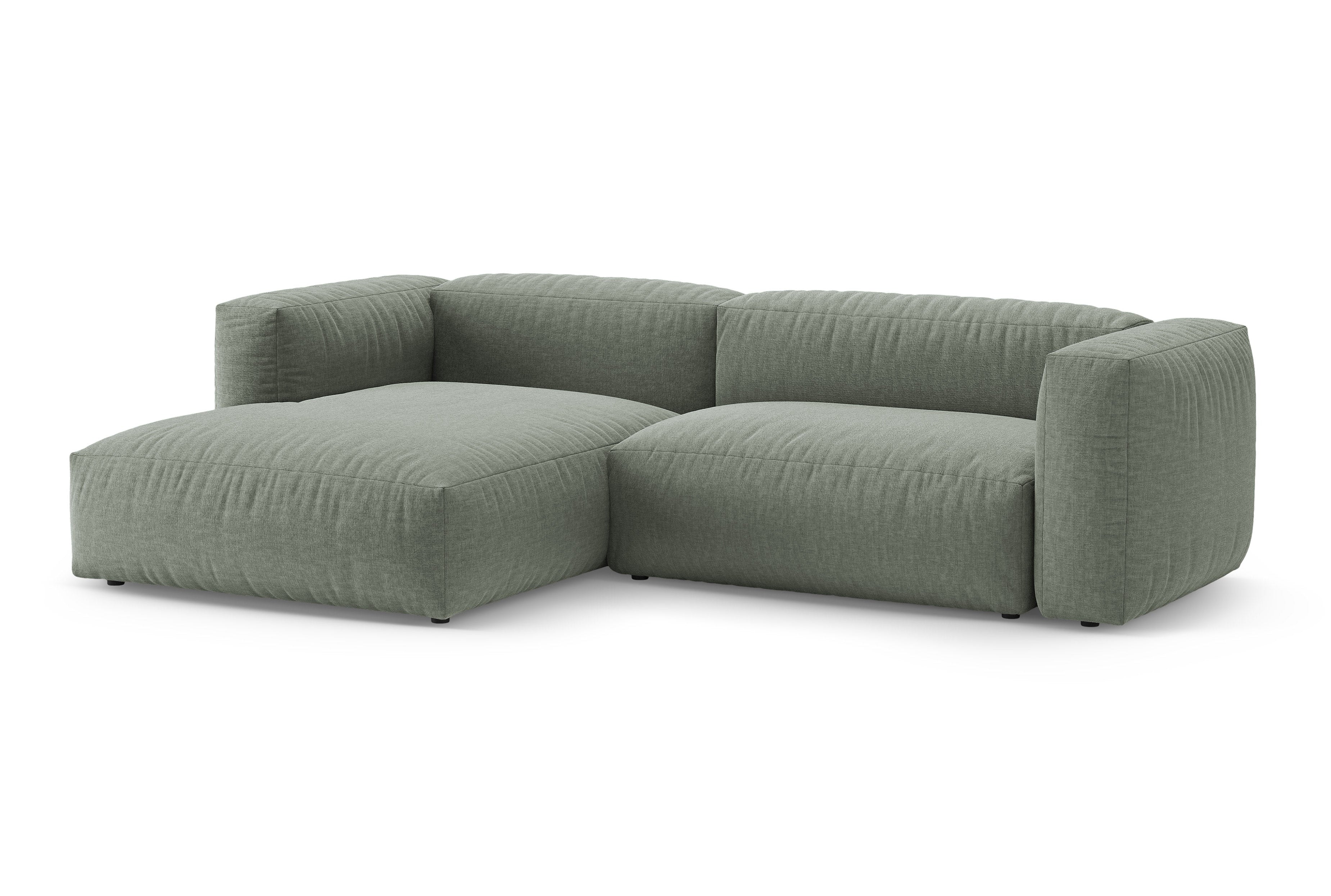 Ecksofa links mit Schlaffunktion MARTINA moosgrün