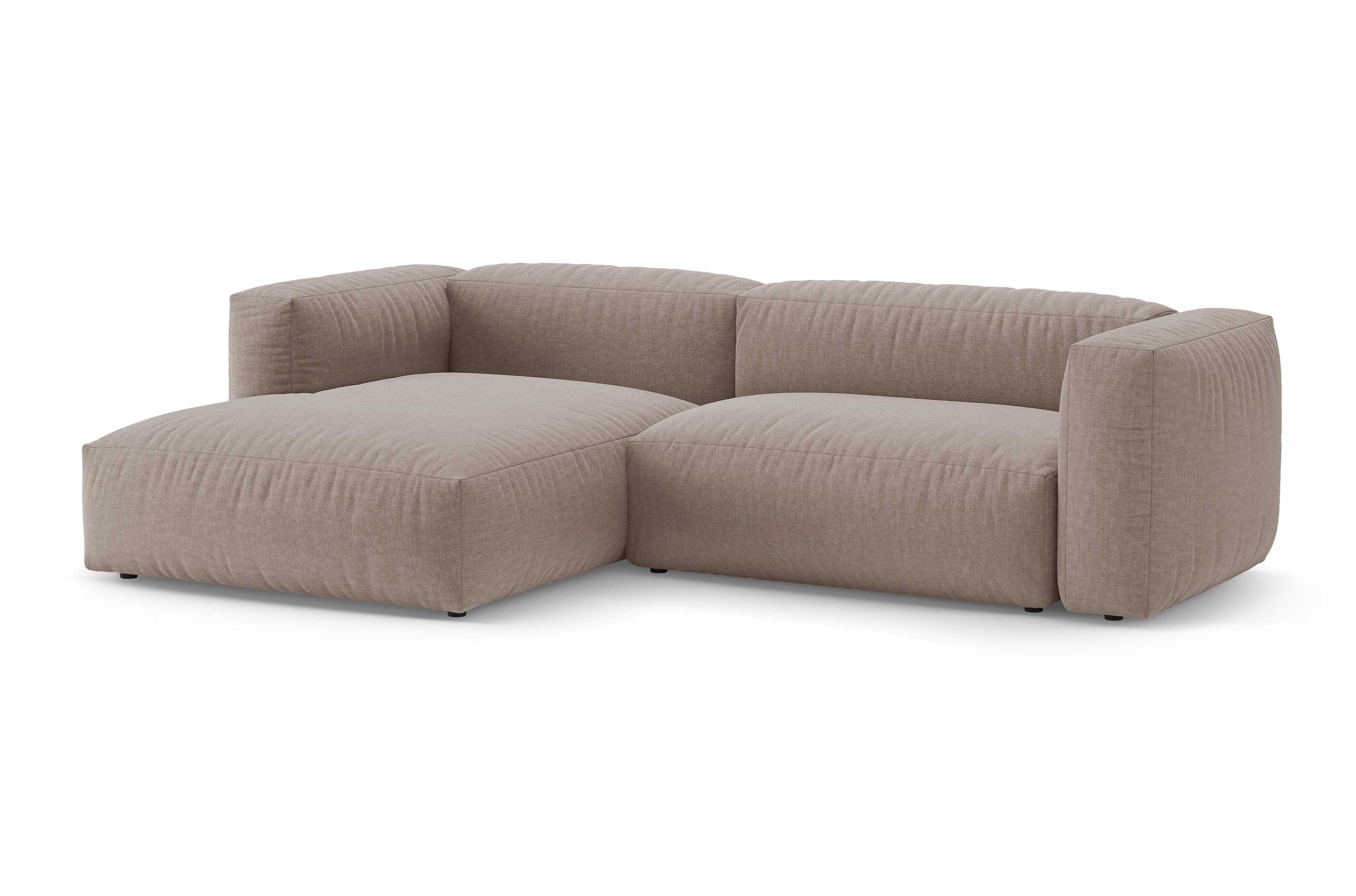 Ecksofa links mit Schlaffunktion MARTINA dunkel beige