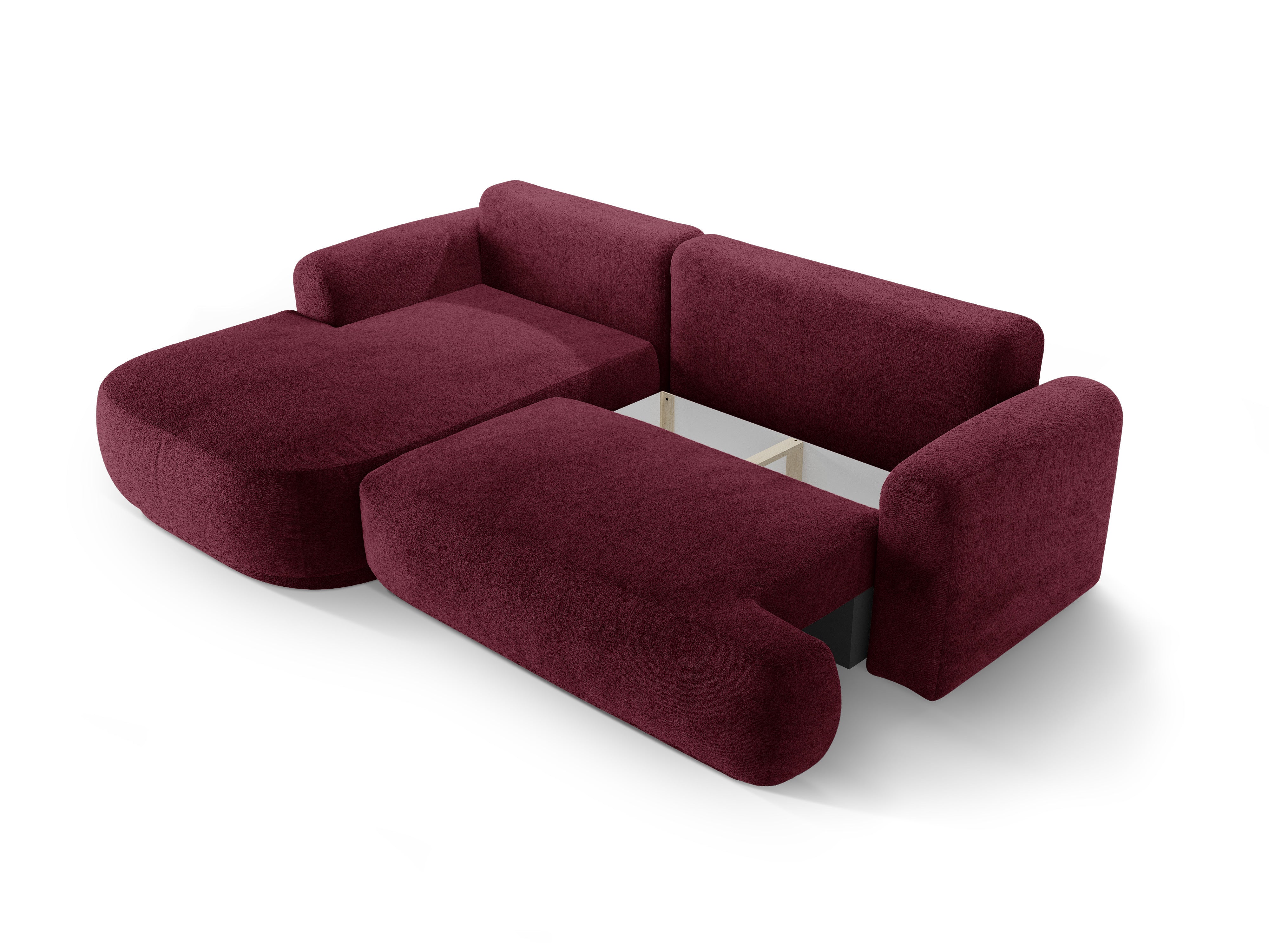 Left -hand corner with Ella Burgundy sleeping function