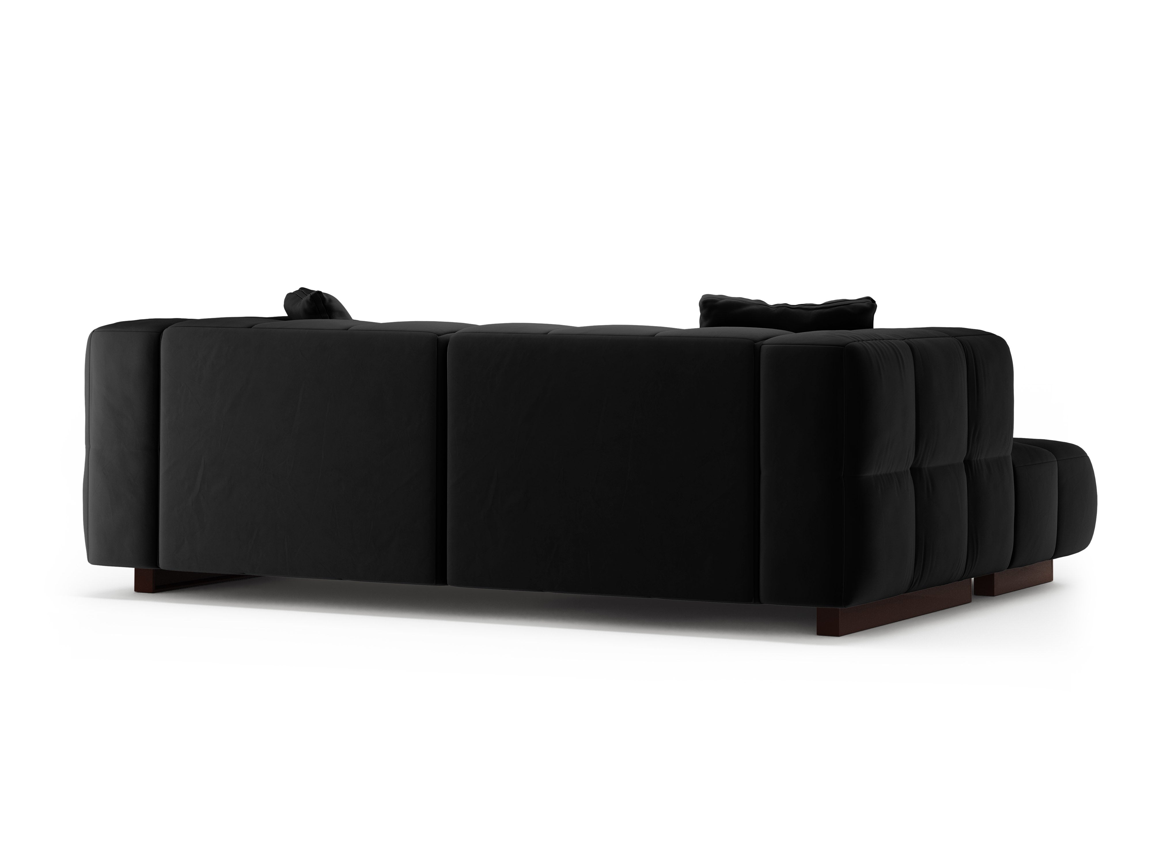 Samt-Ecksofa links mit Schlaffunktion PUMA schwarz