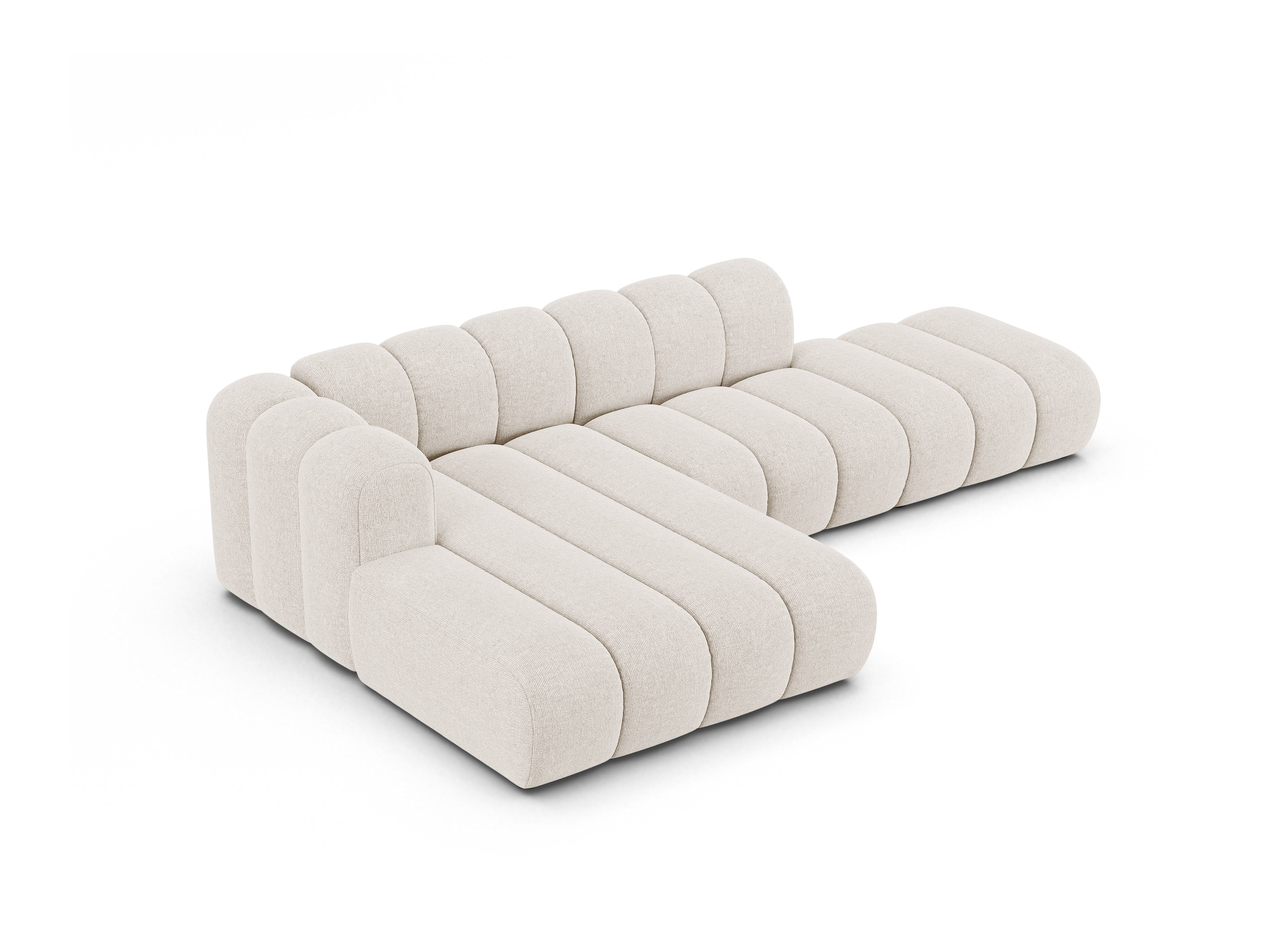 5-sitzige linke Eckcouch LUPINE hellbeige Chenille