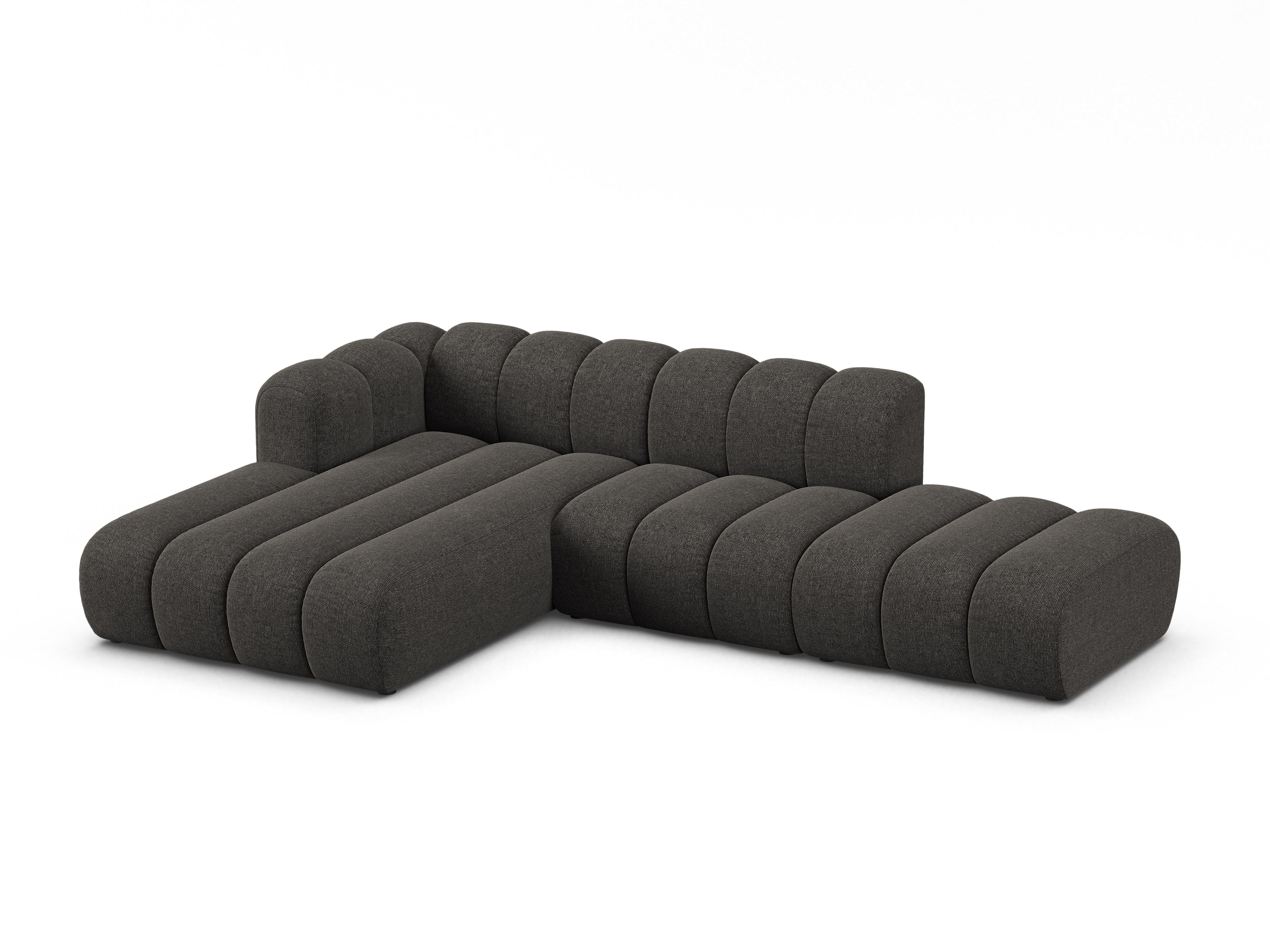5-sitzige linke Eckcouch LUPINE graues Chenille