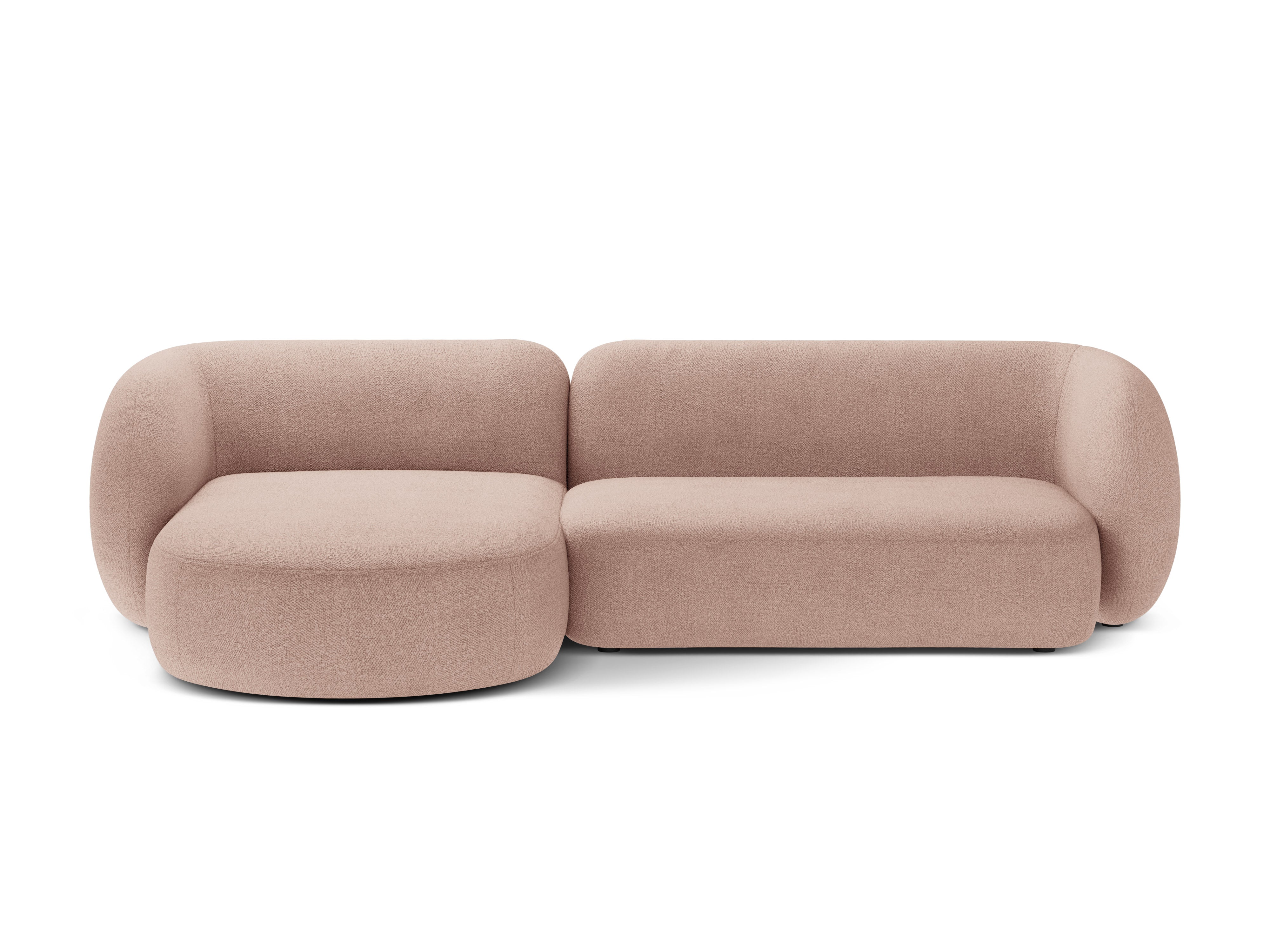 Linksseitiges 3-Sitzer-Sofa KATE in rosa Boucle