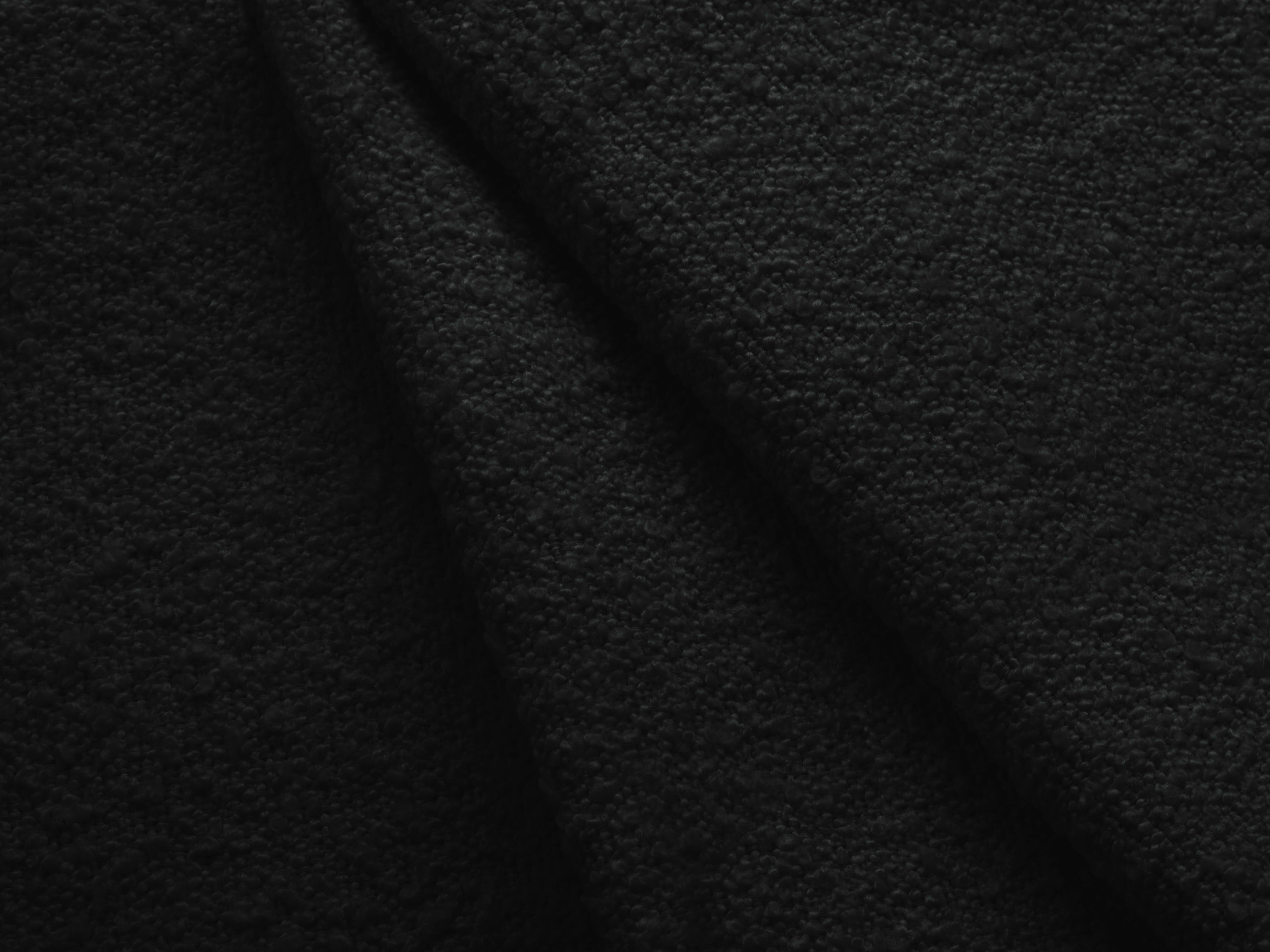 Right-facing 3-seater corner sofa KATE black boucle