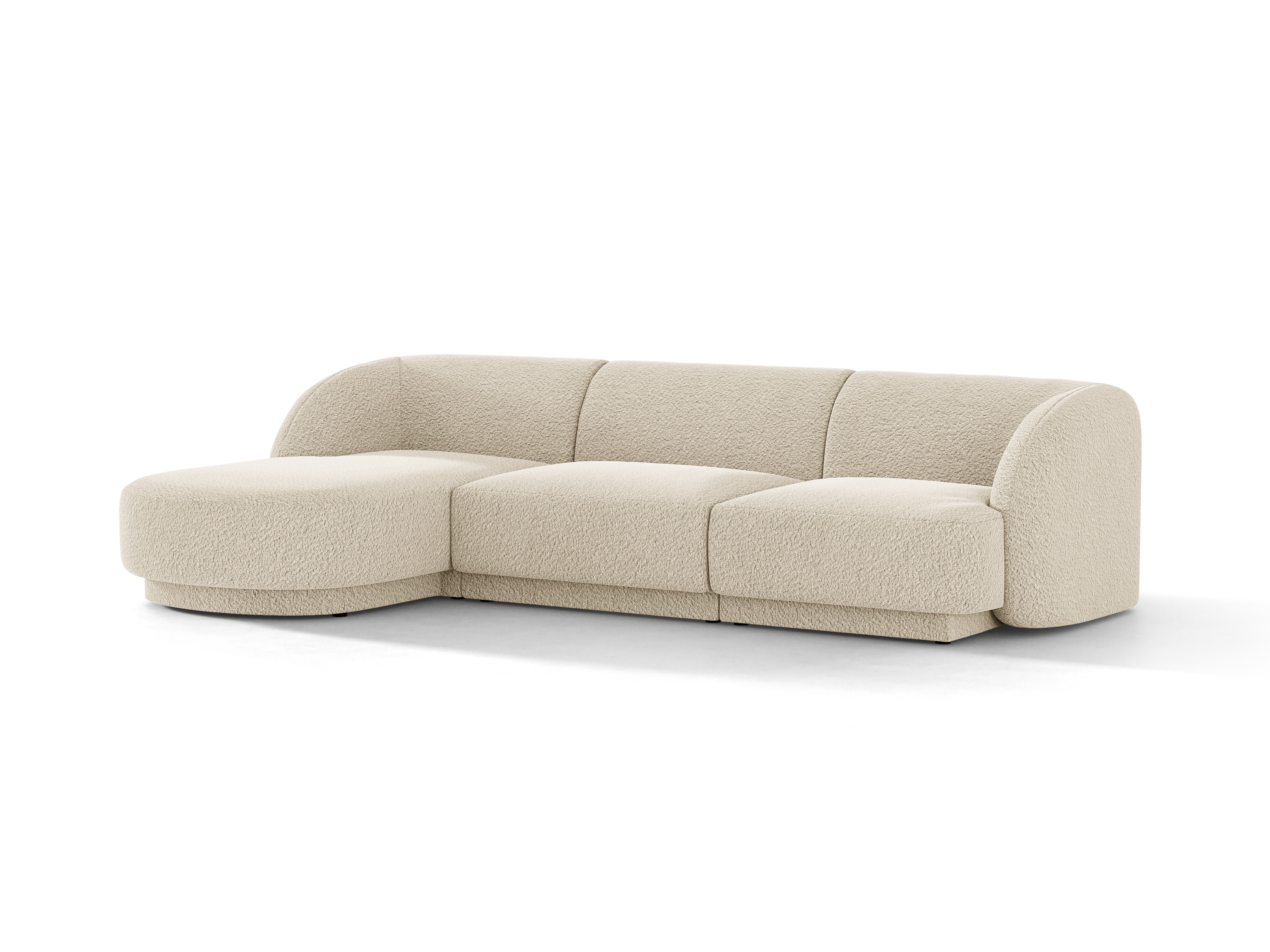 4-sitzige linke Eckcouch MILEY beige Boucle