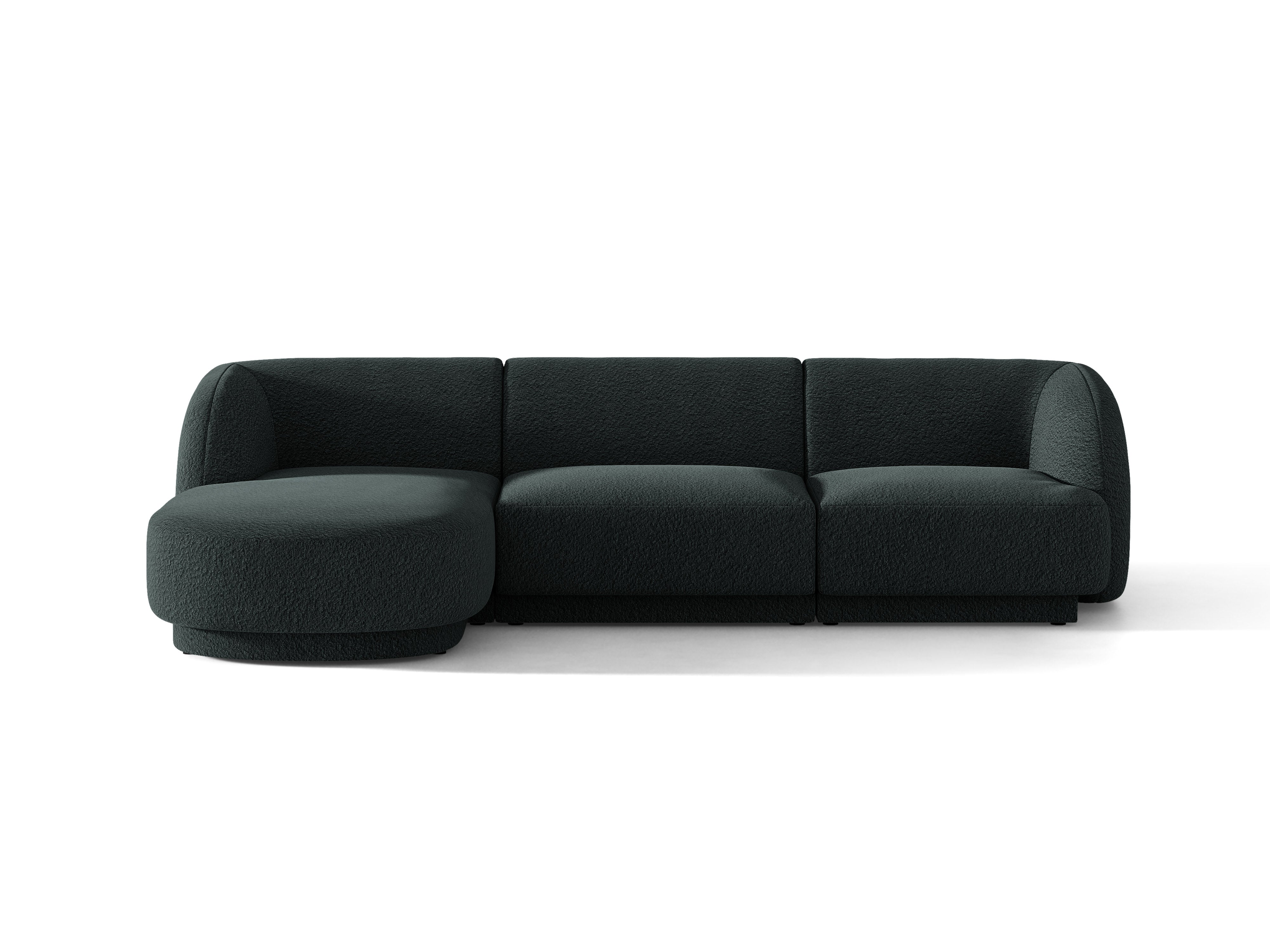 4-sitzige linke Eckcouch MILEY schwarz Boucle