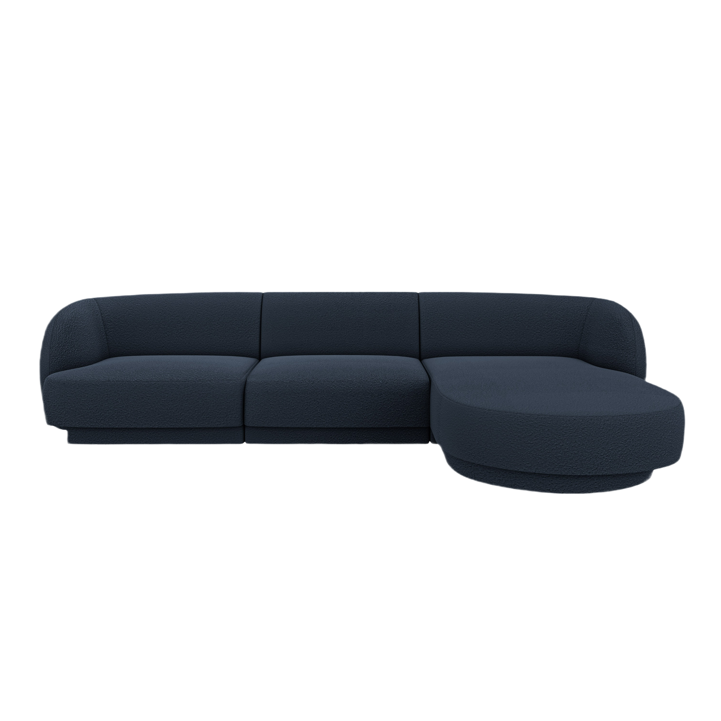 4-seater right-facing corner sofa MILEY dark blue boucle