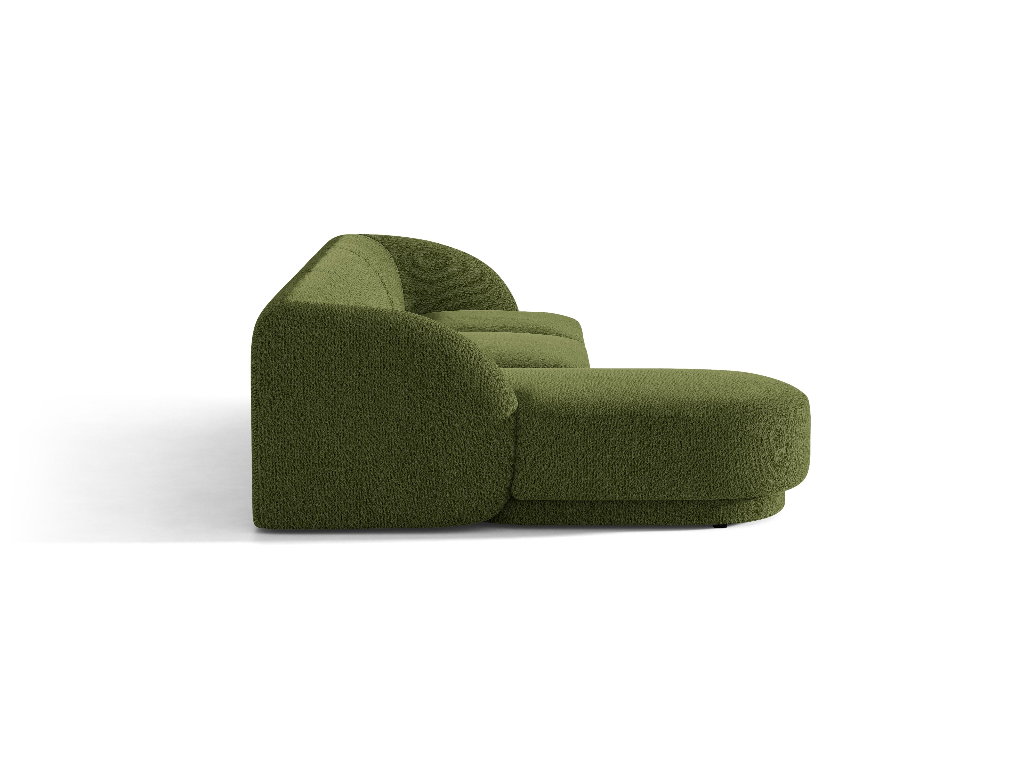Narożnik 4-osobowy lewostronny MILEY zielony boucle – sofa narożna
