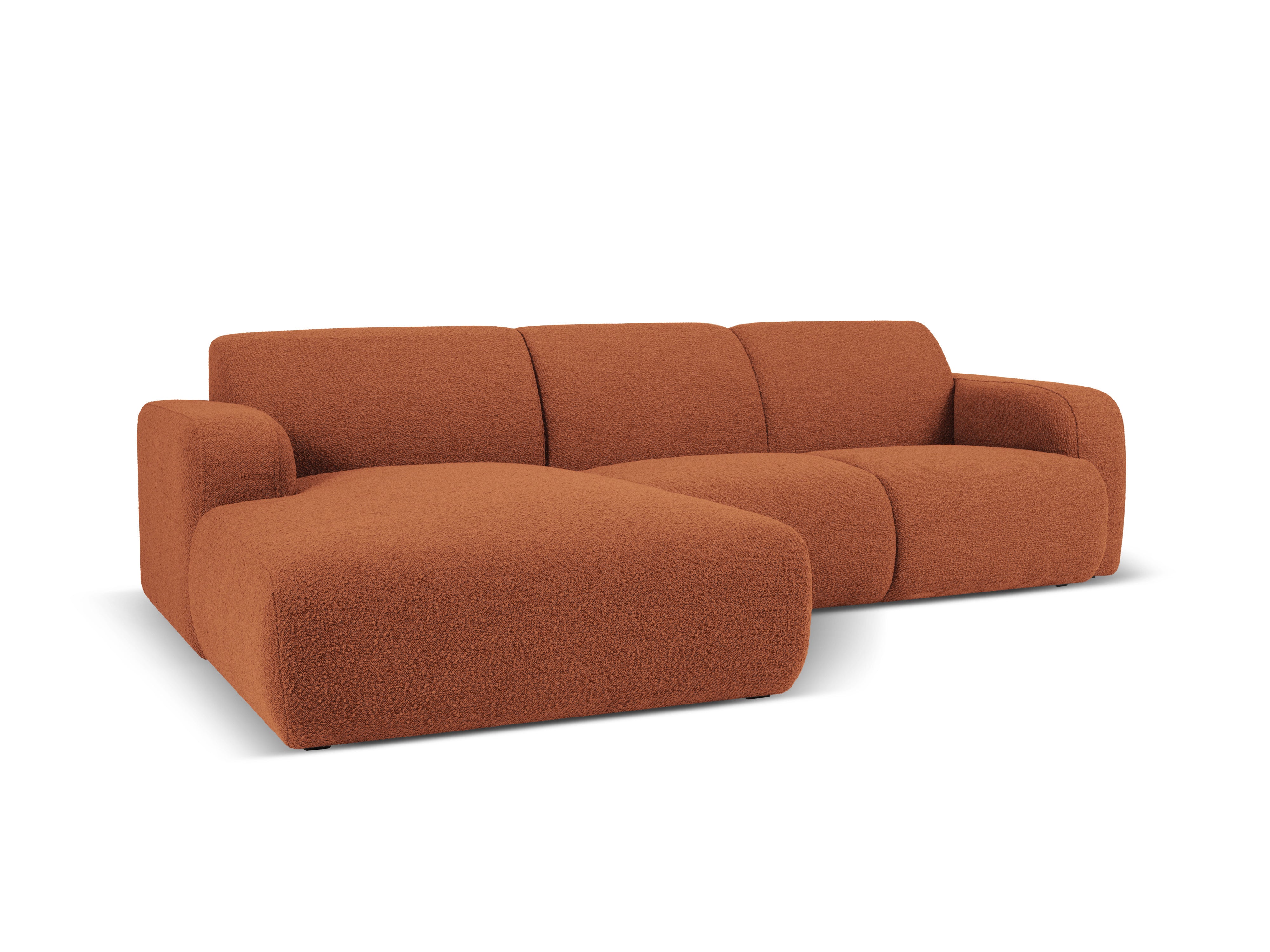 Narożnik w tkaninie boucle lewostronny MOLINO terracotta Micadoni Eye on Design