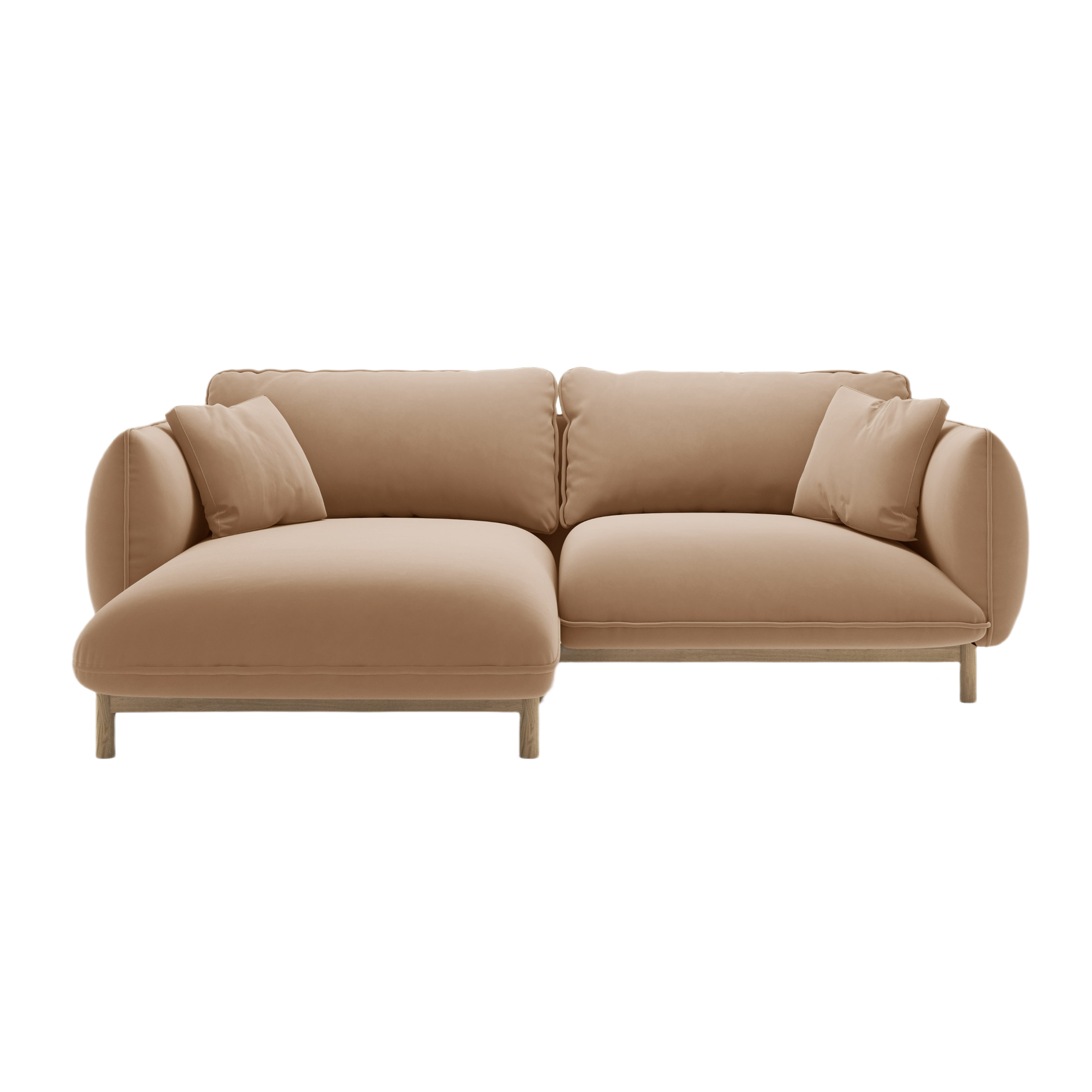 ADA Sand Left-Side Velvet Corner Sofa