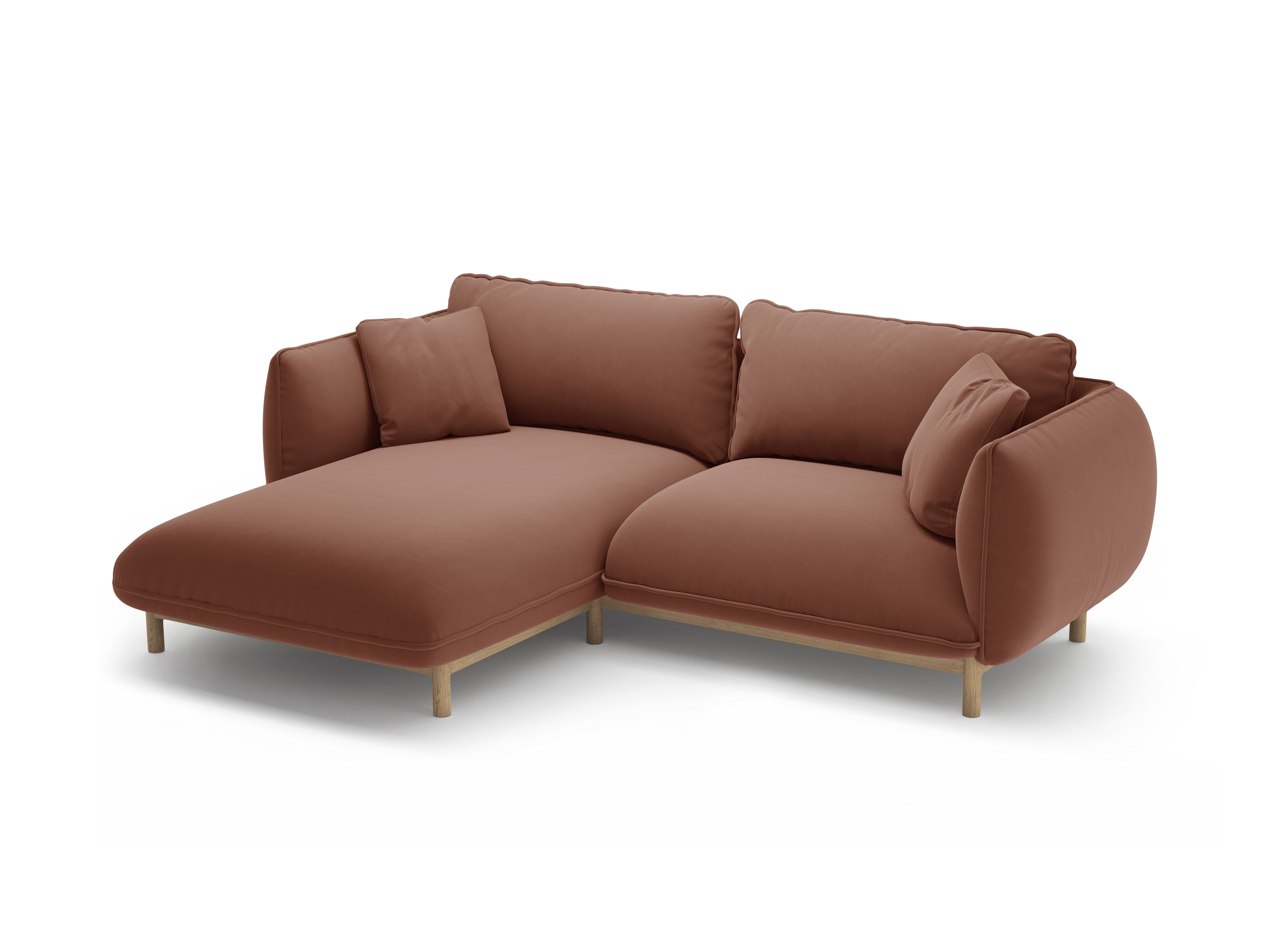 Samt-Ecksofa links ADA cuoio