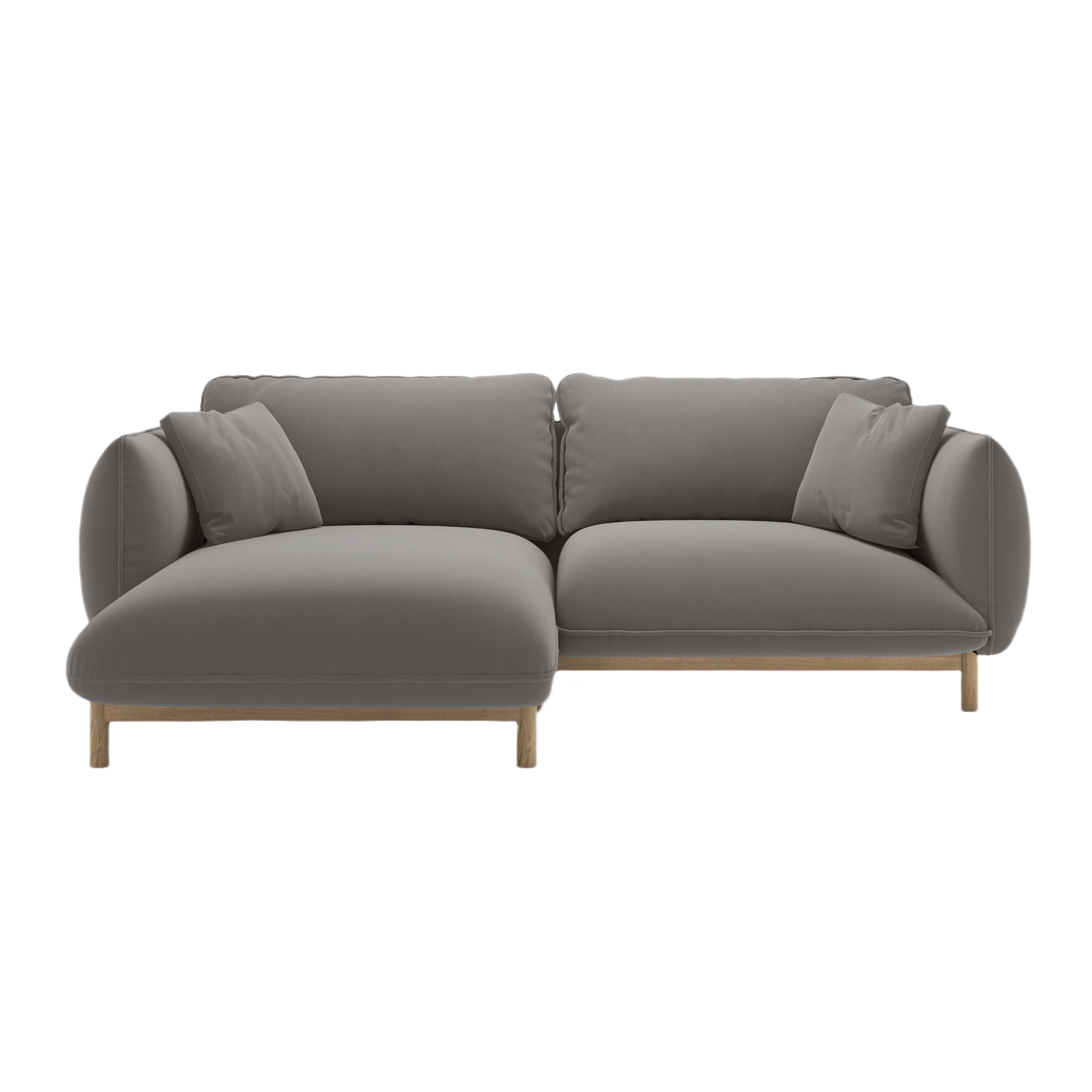 Samt-Ecksofa links ADA grau