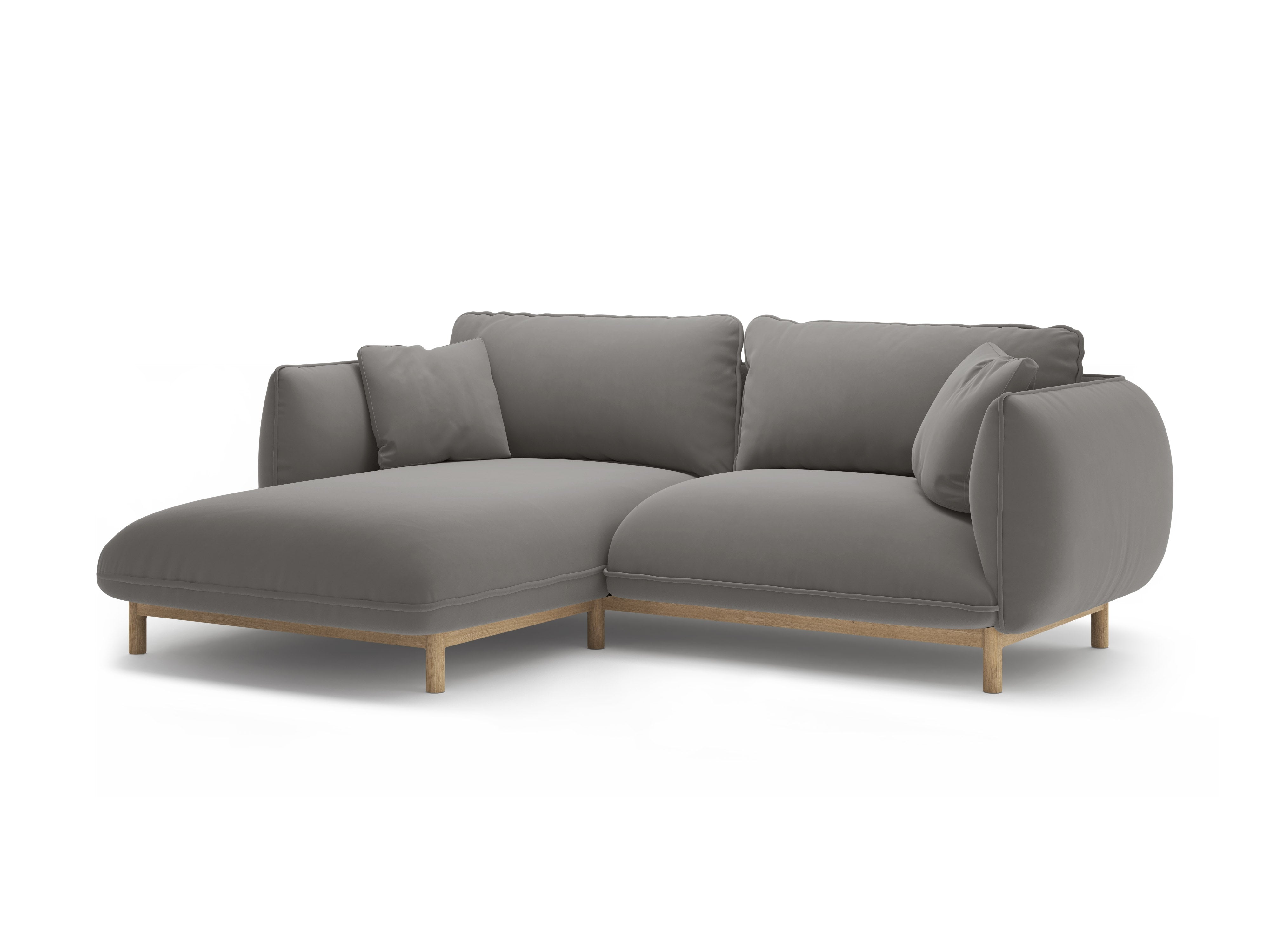 Samt-Ecksofa links ADA grau