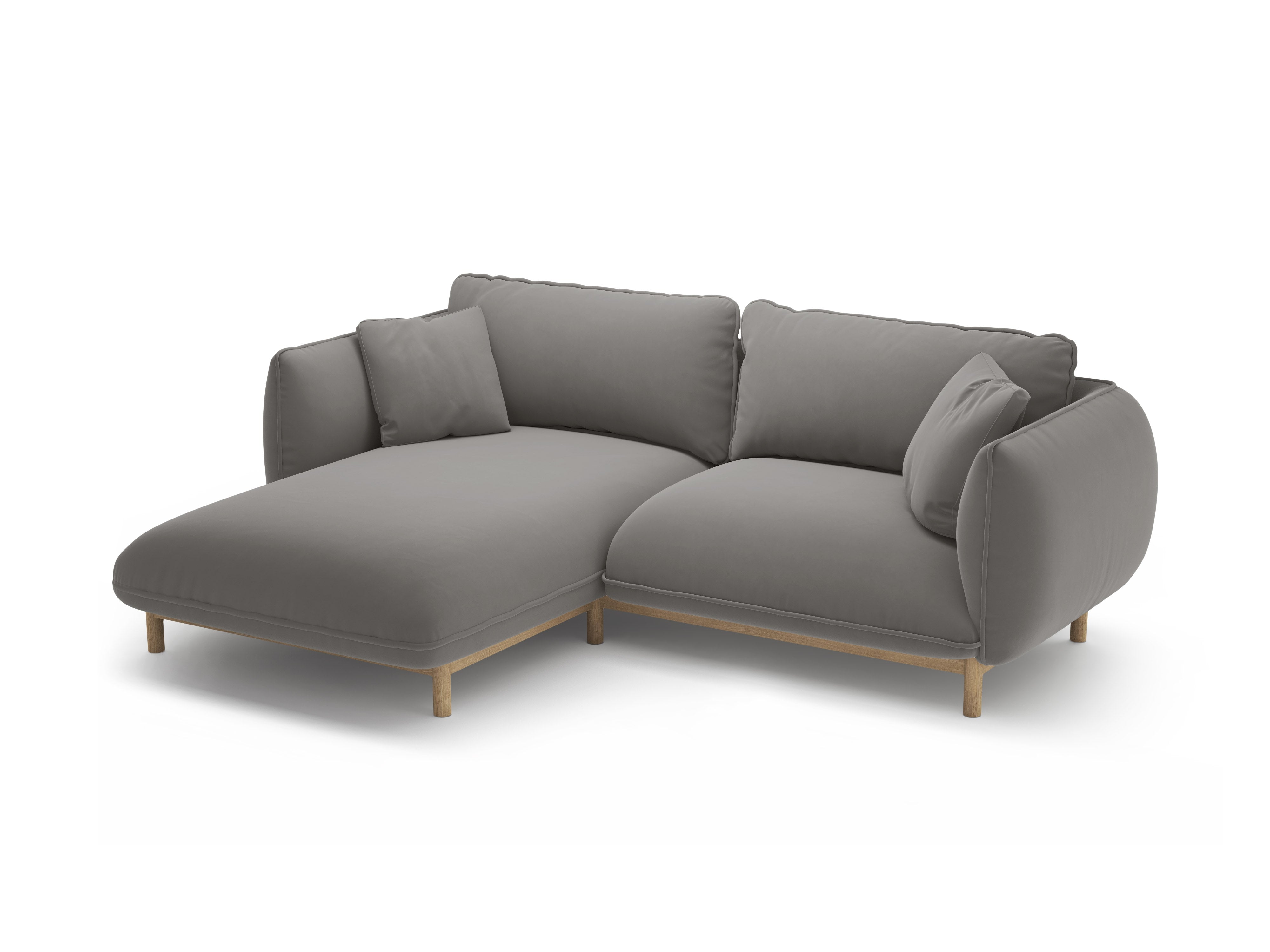 Samt-Ecksofa links ADA grau