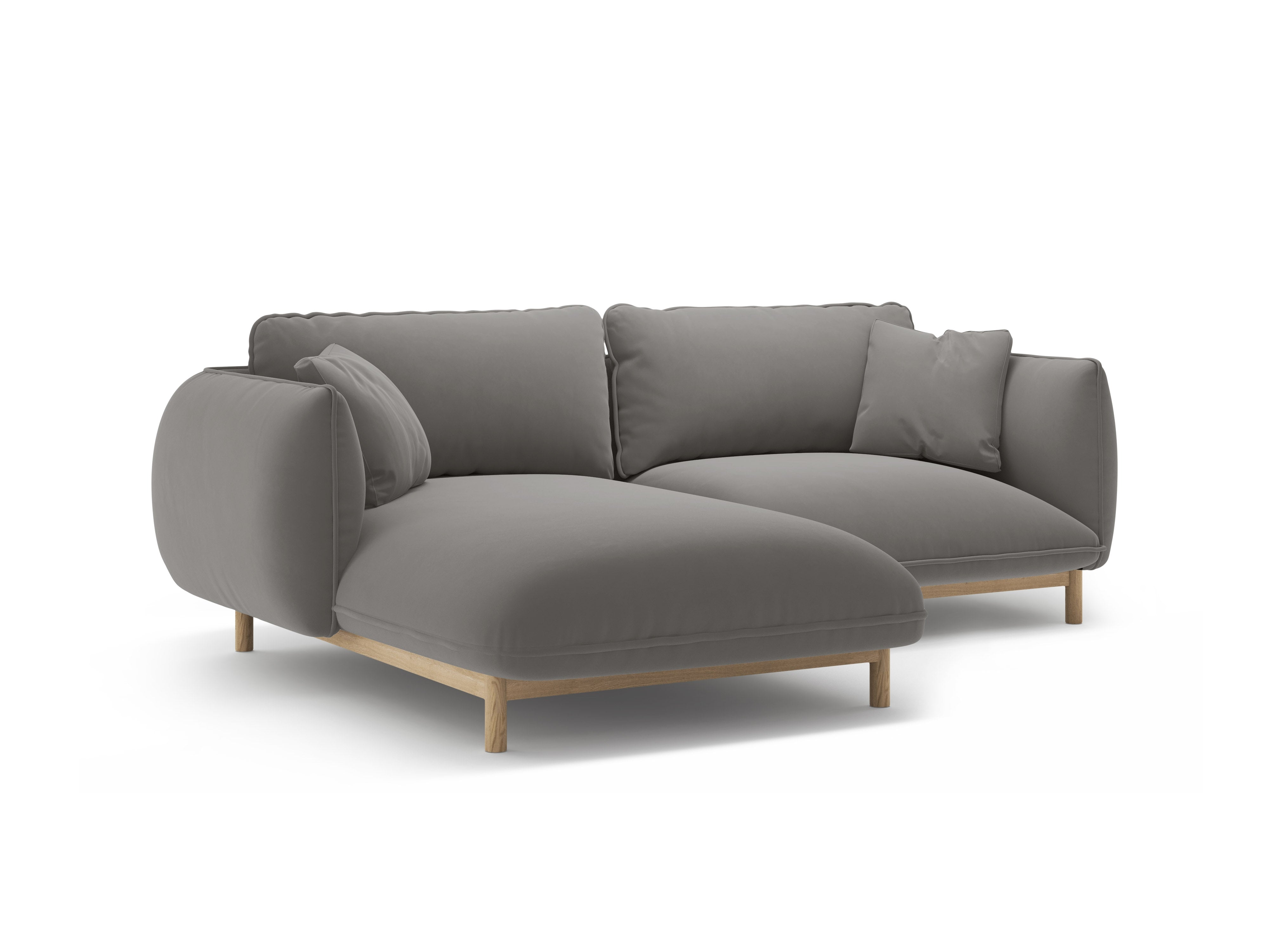Samt-Ecksofa links ADA grau