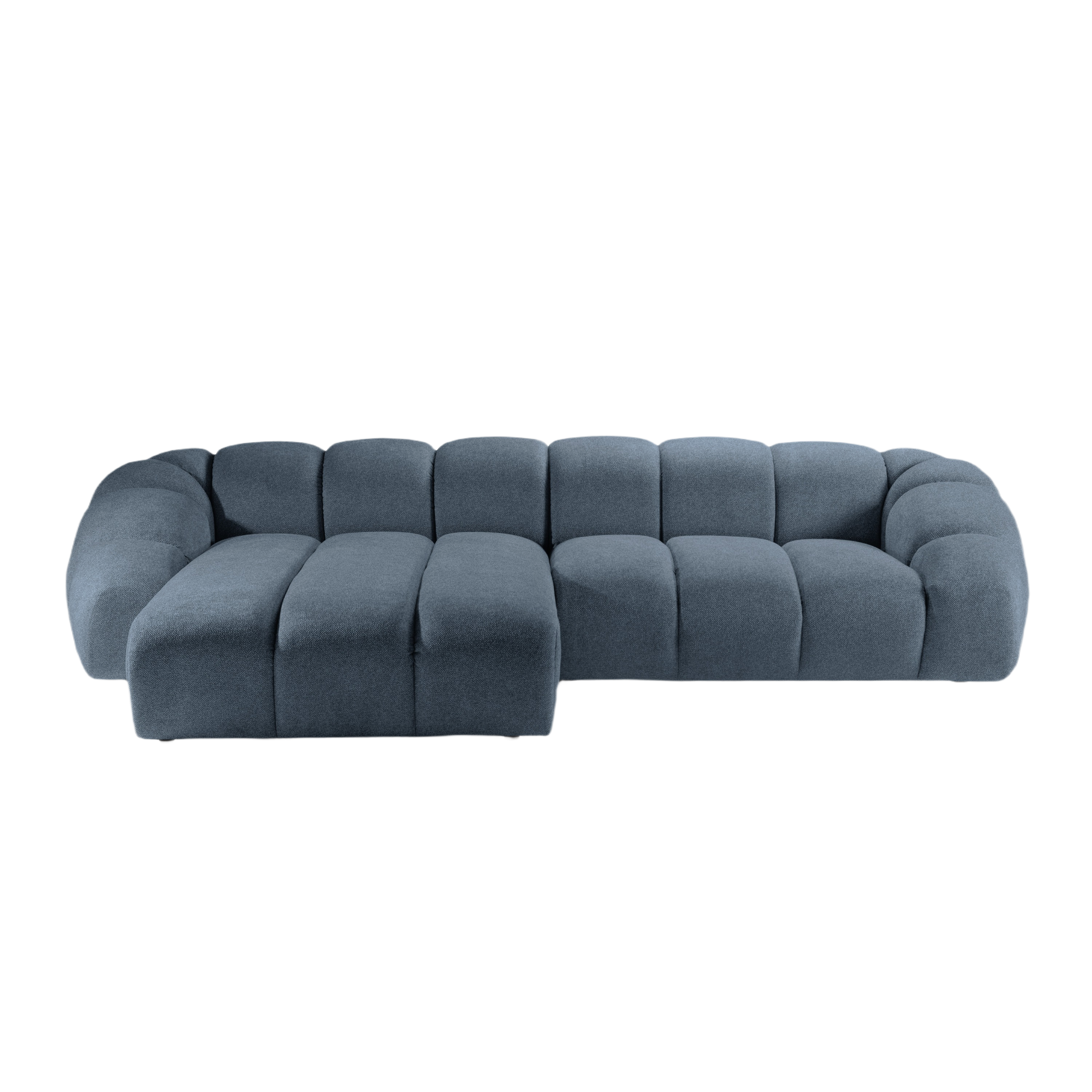 4-seater left-facing corner sofa DIANA light blue chenille