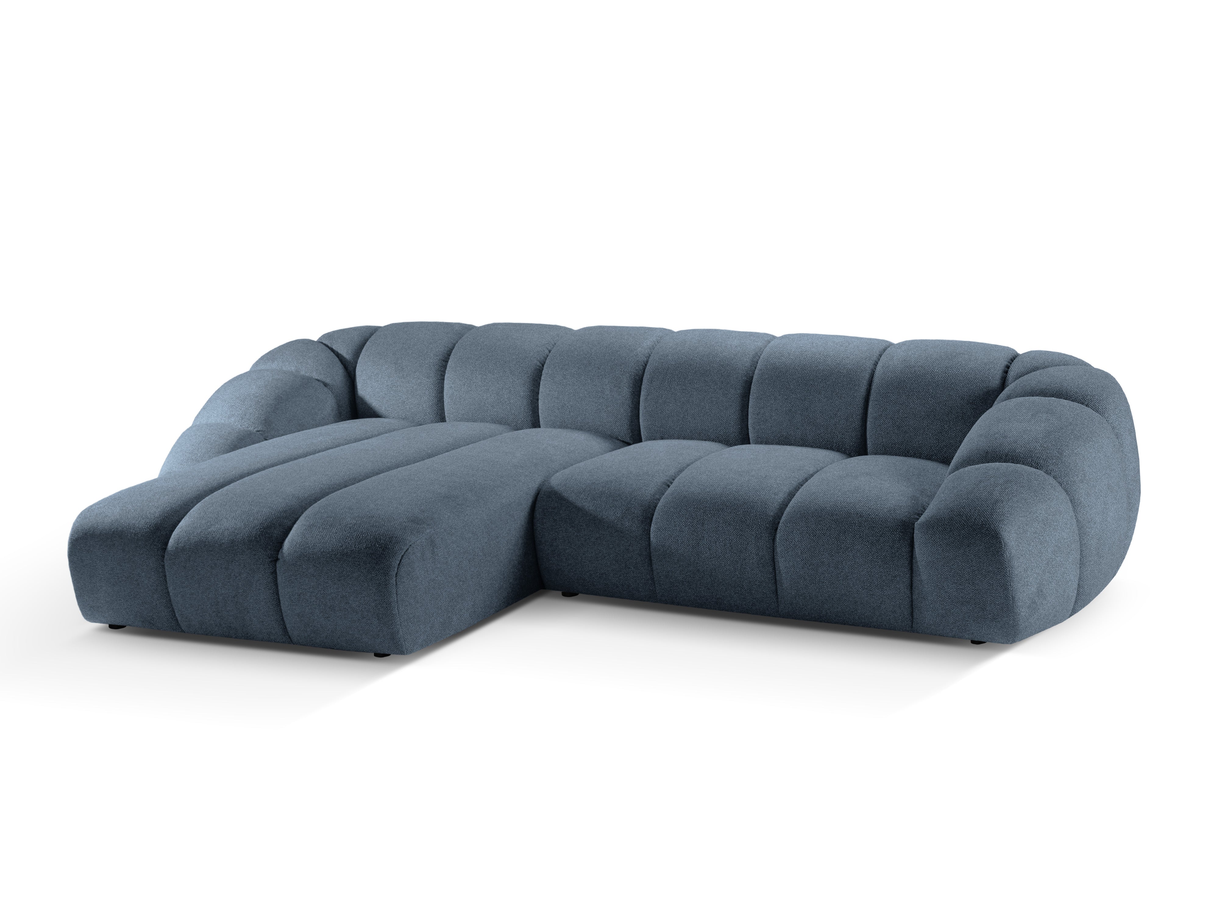 4-seater left-facing corner sofa DIANA light blue chenille