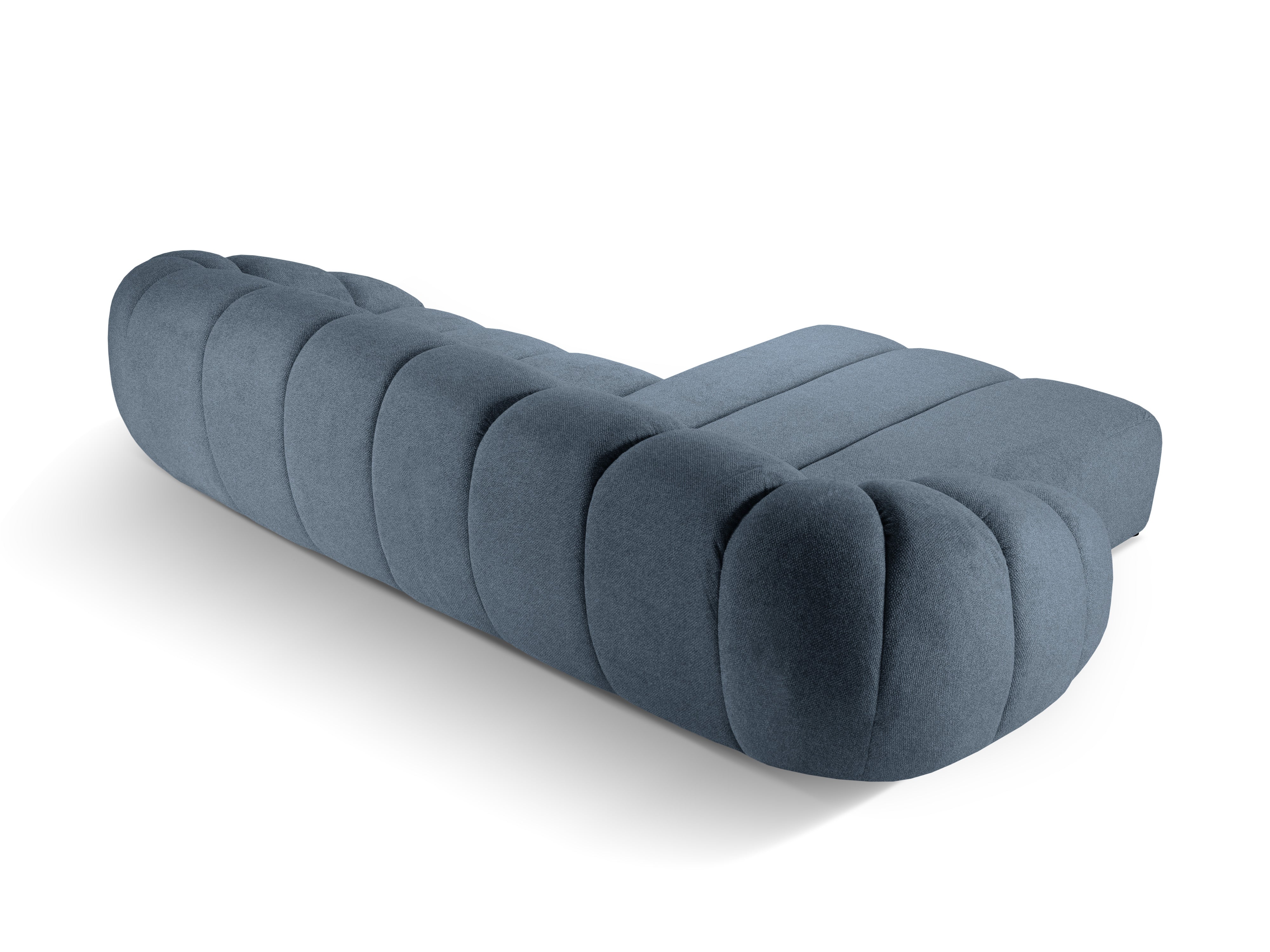 4-seater left-facing corner sofa DIANA light blue chenille