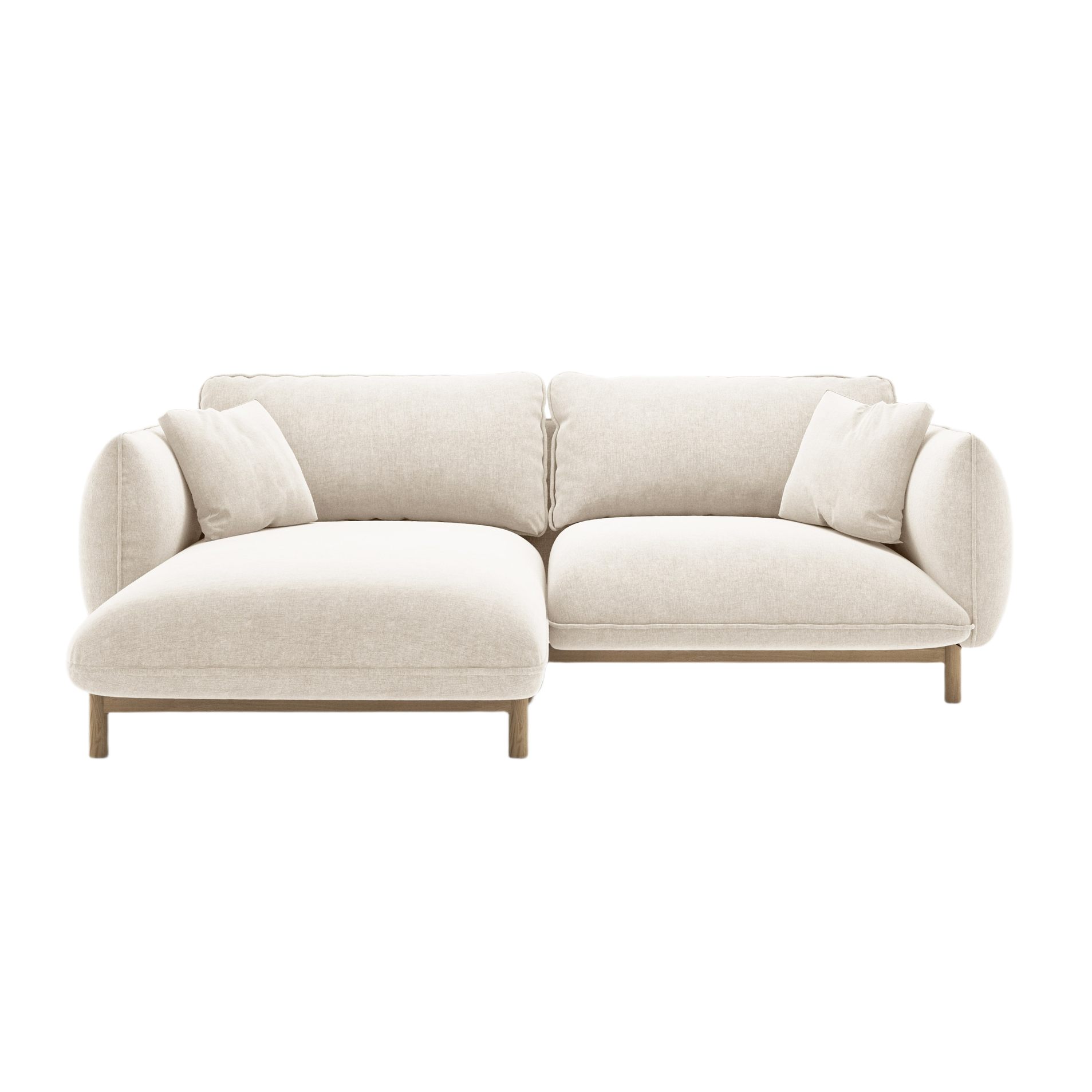 Linksseitige Eckcouch ADA Elfenbein Chenille