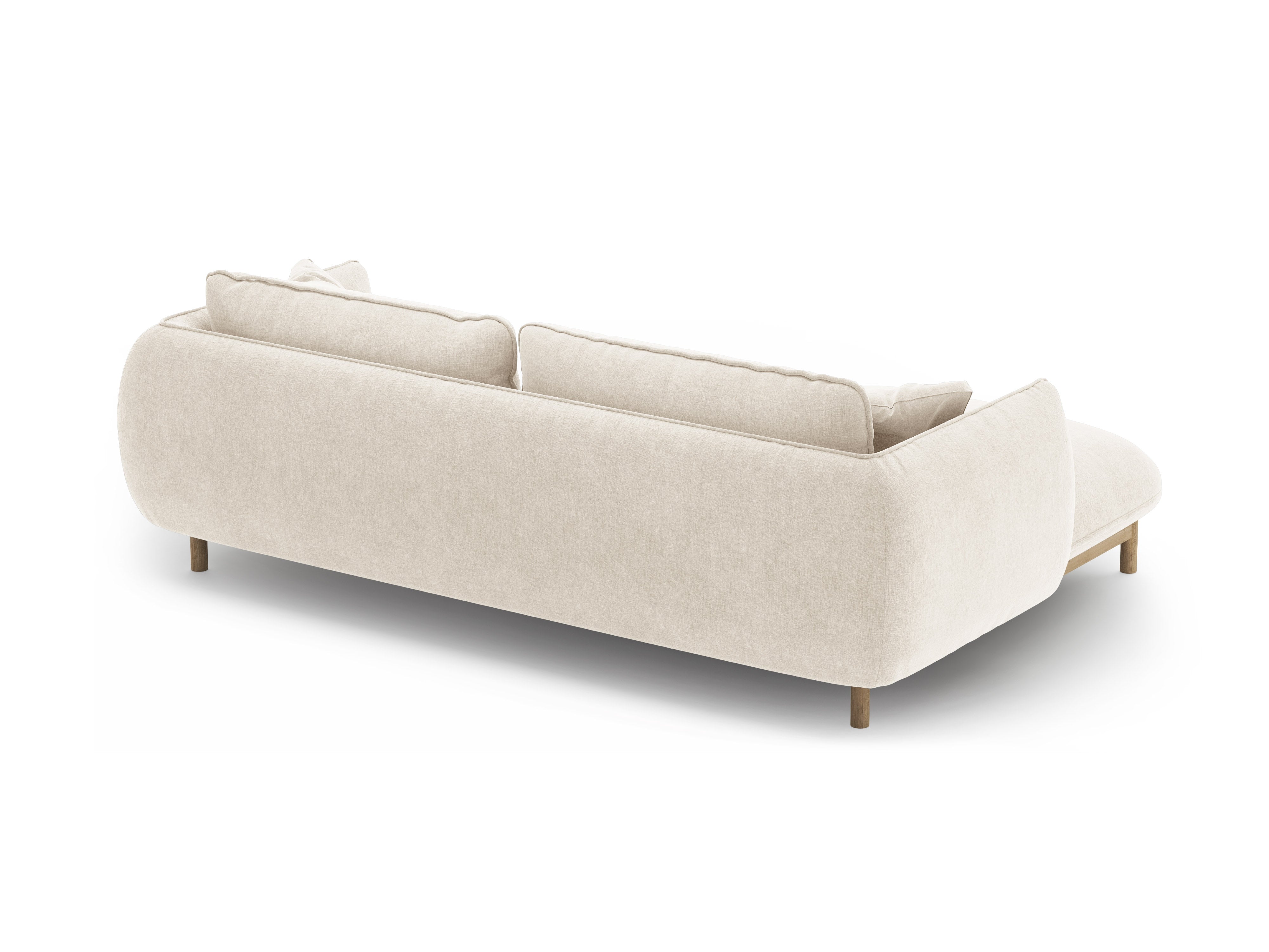 Linksseitige Eckcouch ADA Elfenbein Chenille