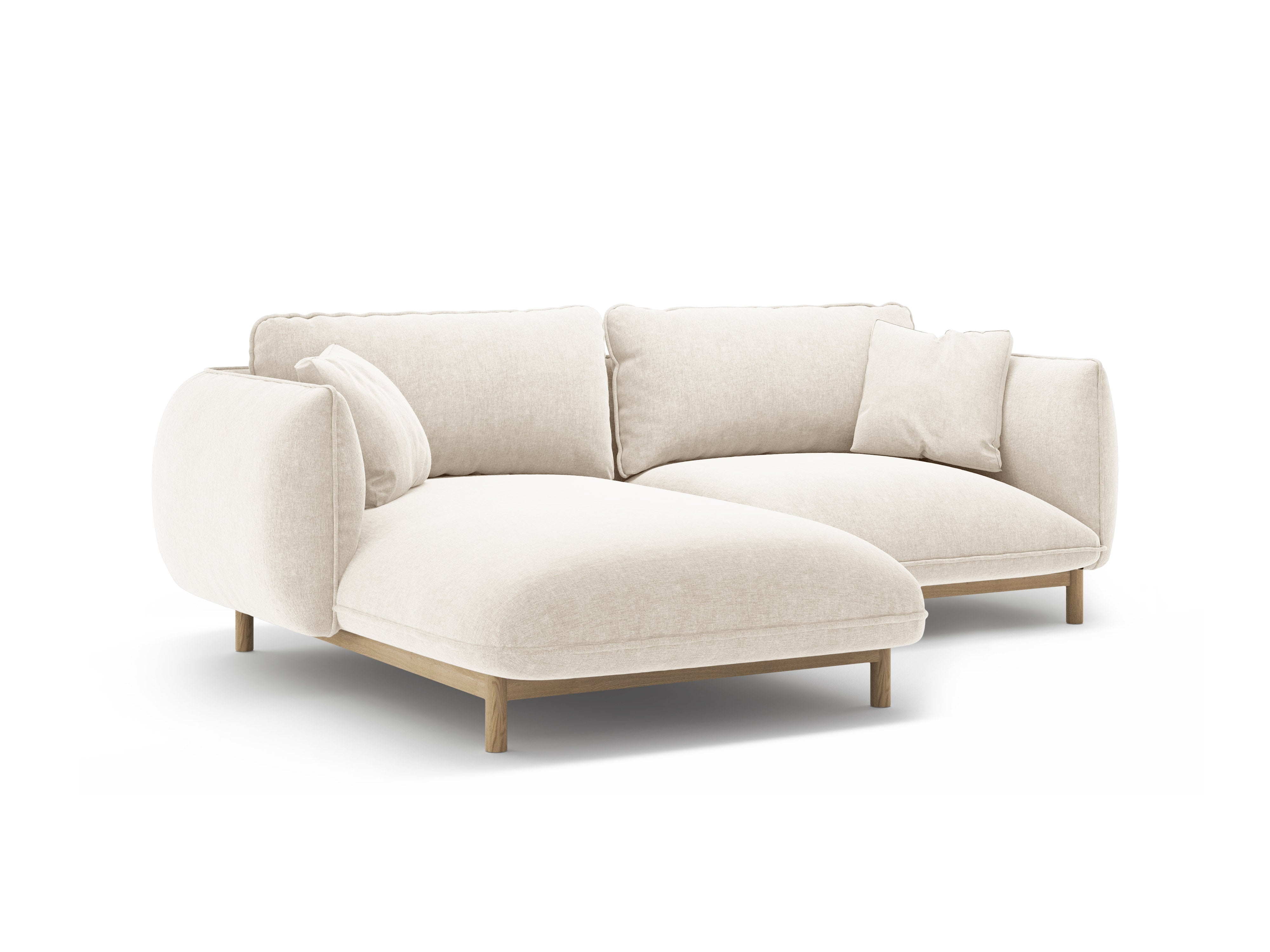 Linksseitige Eckcouch ADA Elfenbein Chenille
