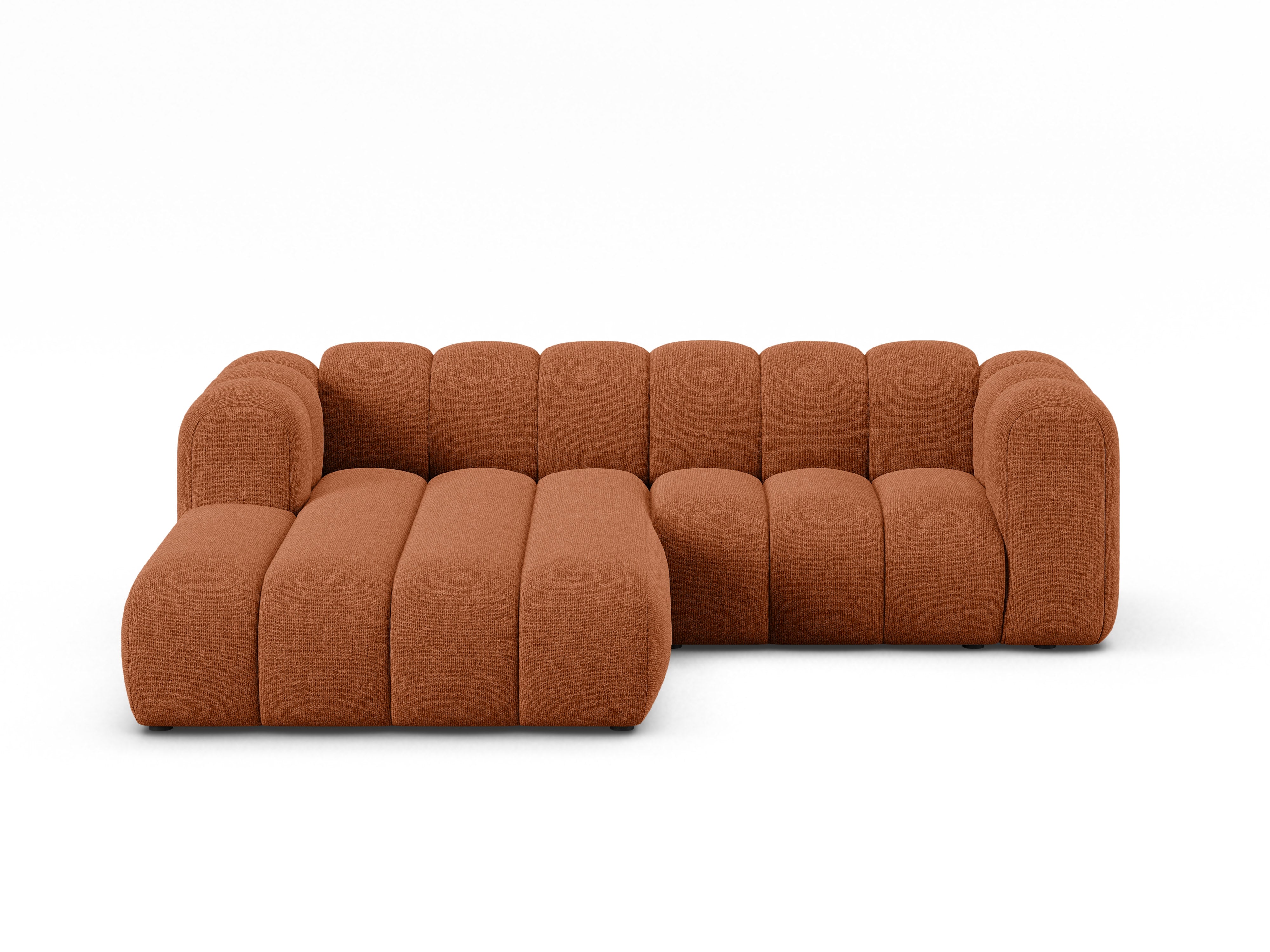 3-sitzige linke Eckcouch LUPINE ziegelrot Chenille