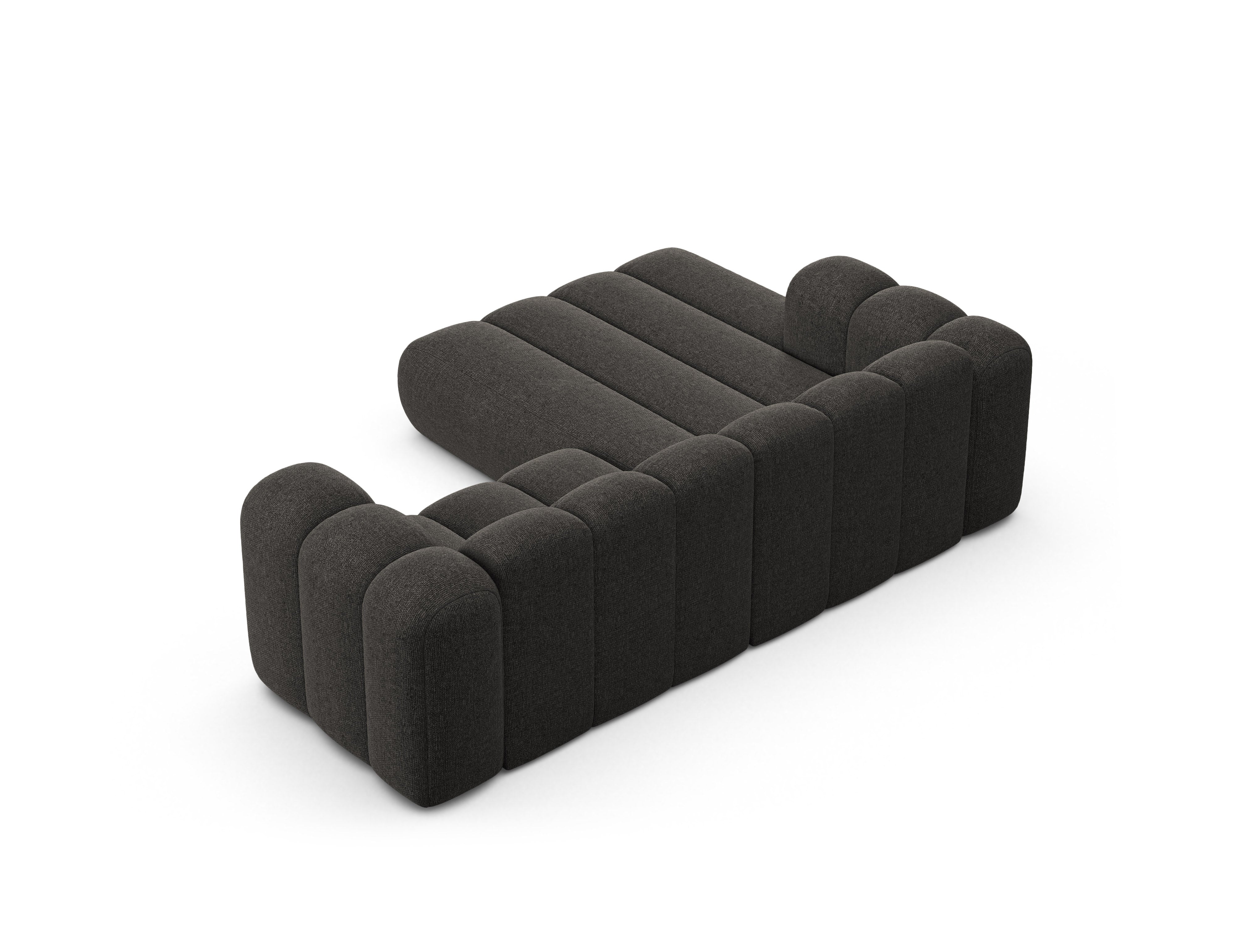 3-sitziger linker Ecksofa LUPINE graues Chenille