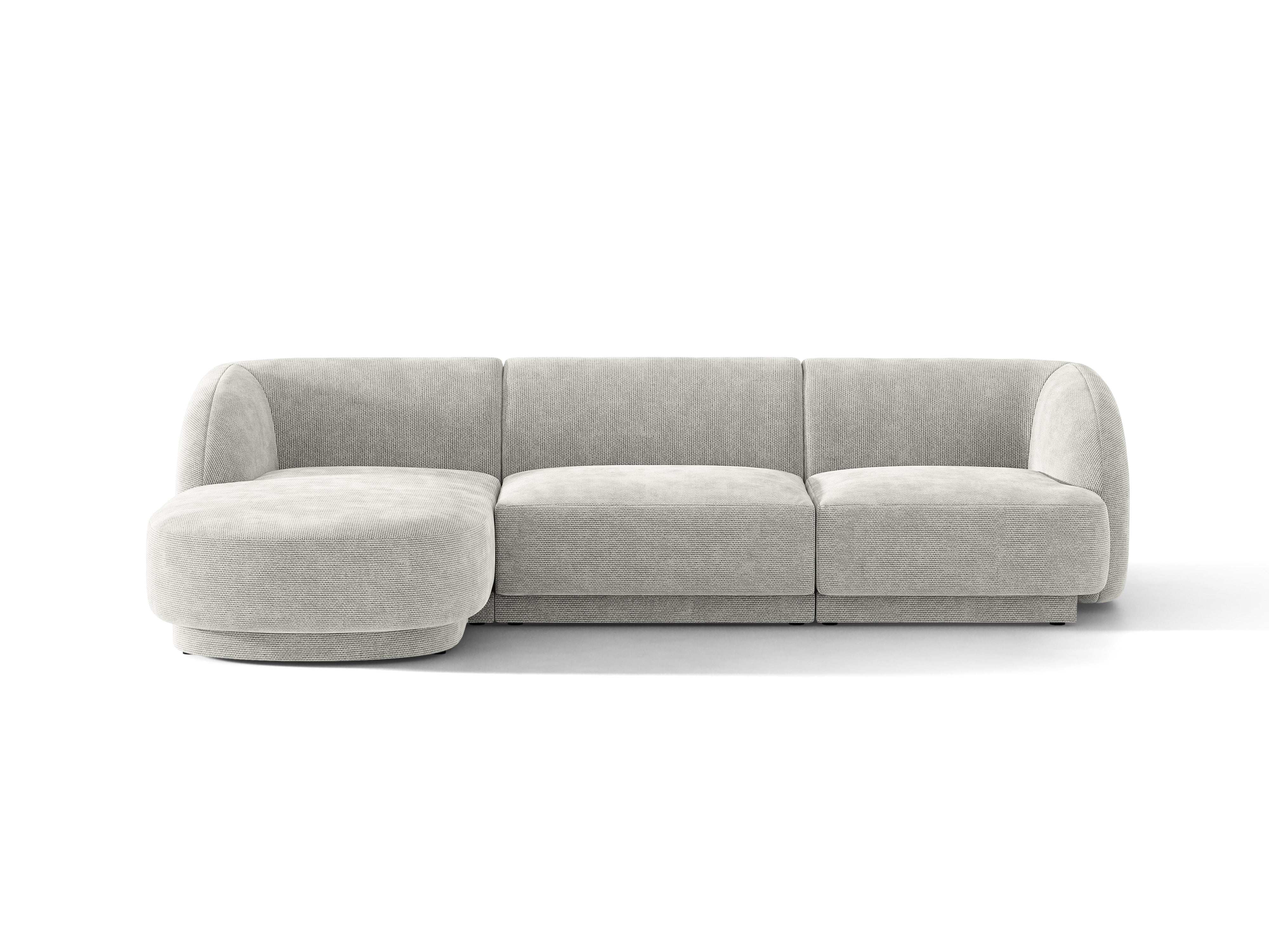 4-sitziges linksseitiges Ecksofa MILEY graues Chenille