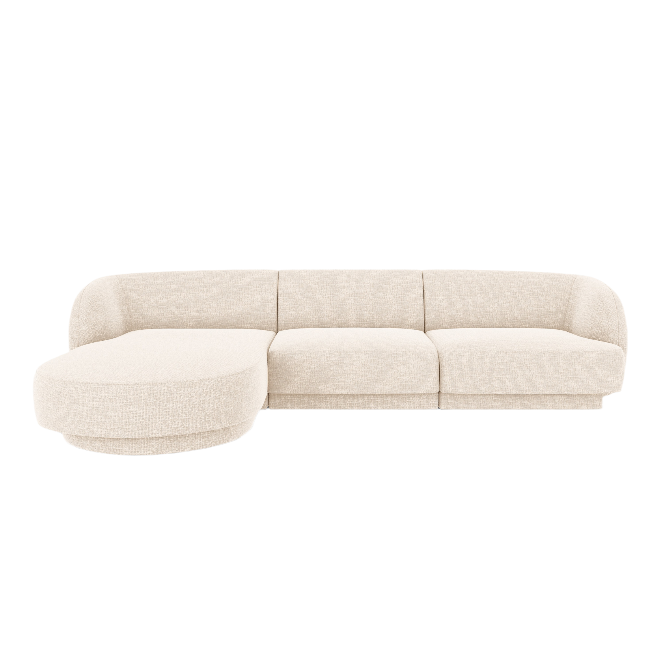 4-seater left-facing corner sofa MILEY ivory chenille