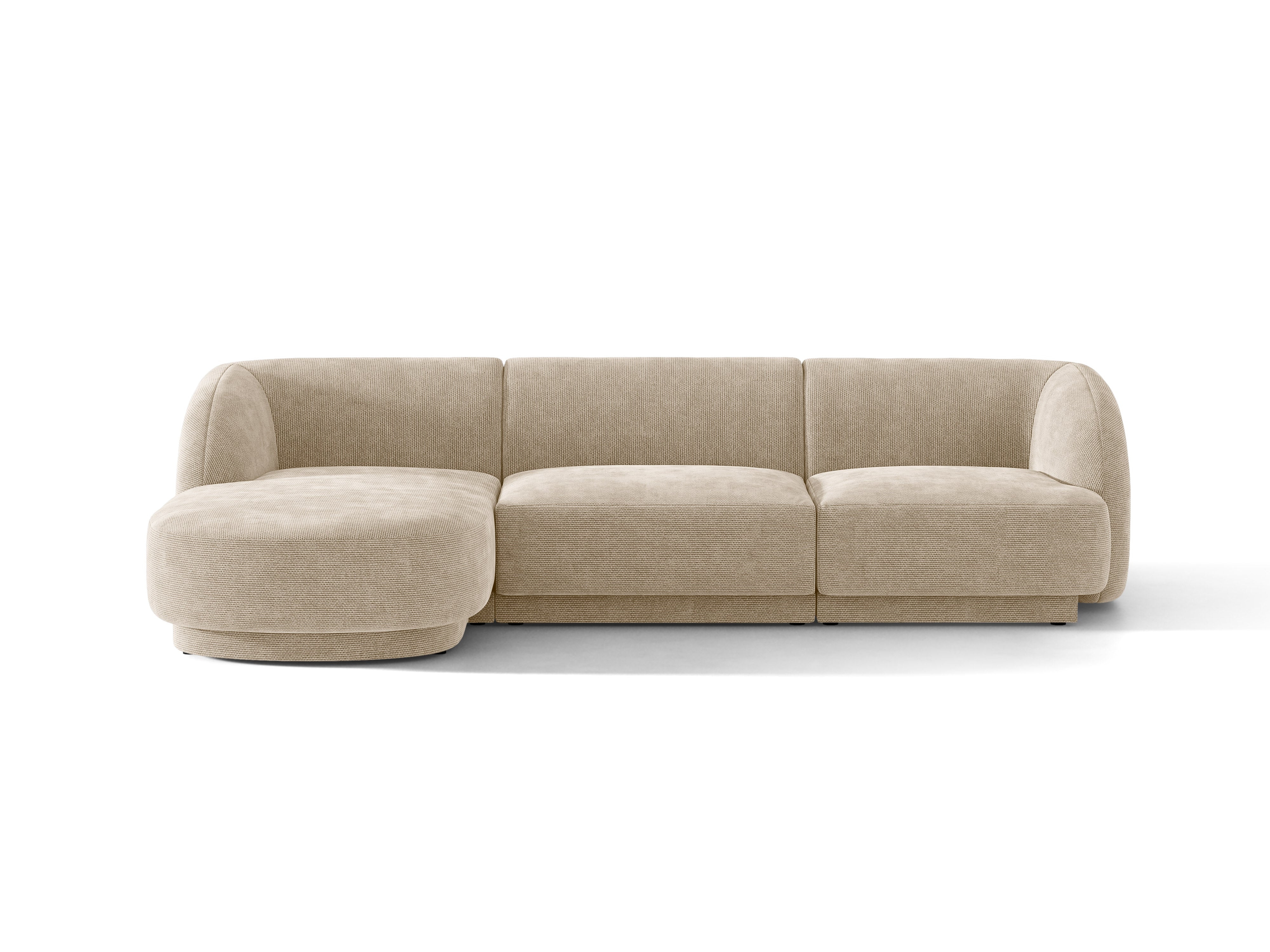 4-sitzige linke Eckcouch MILEY beige Chenille