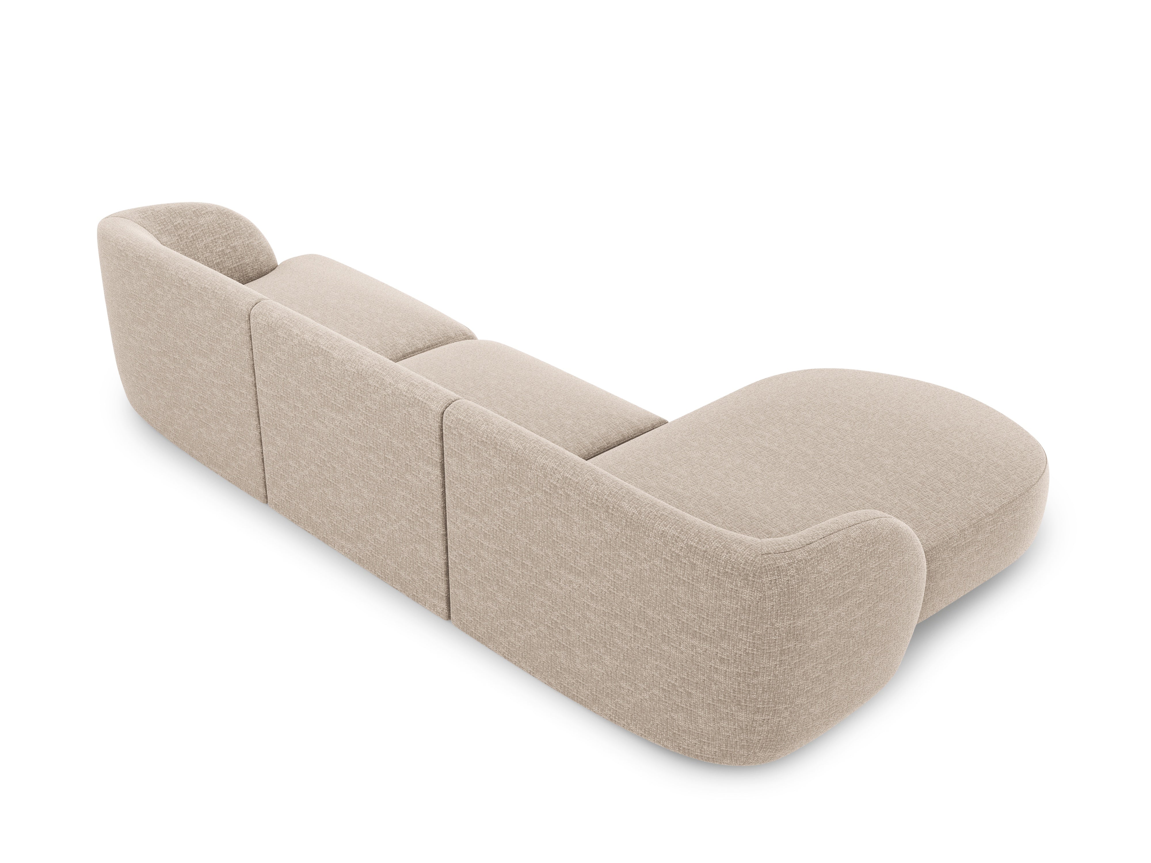 4-seater left-facing corner sofa MILEY beige chenille