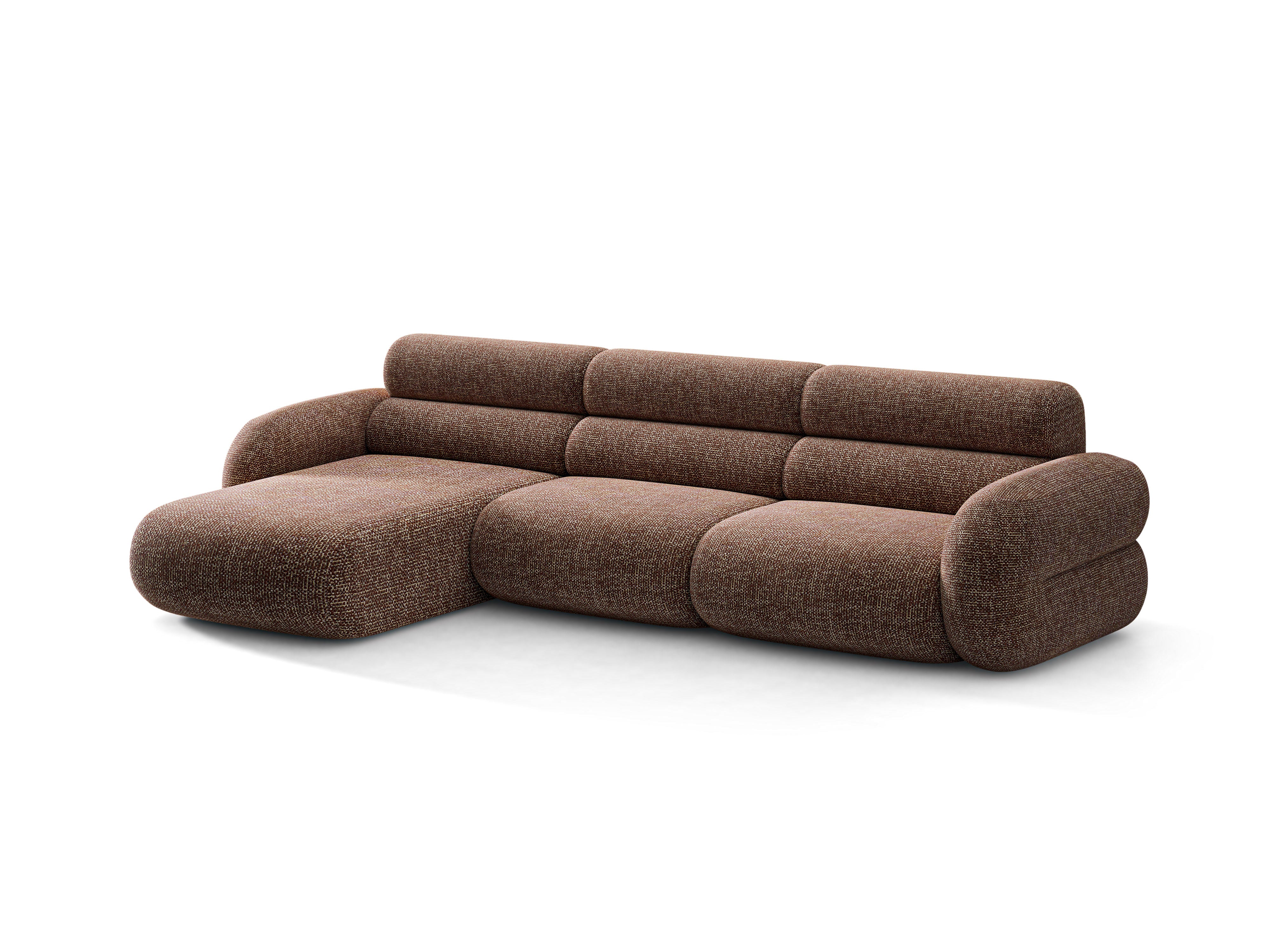 Linker NEO-Ecksofa in braun meliert